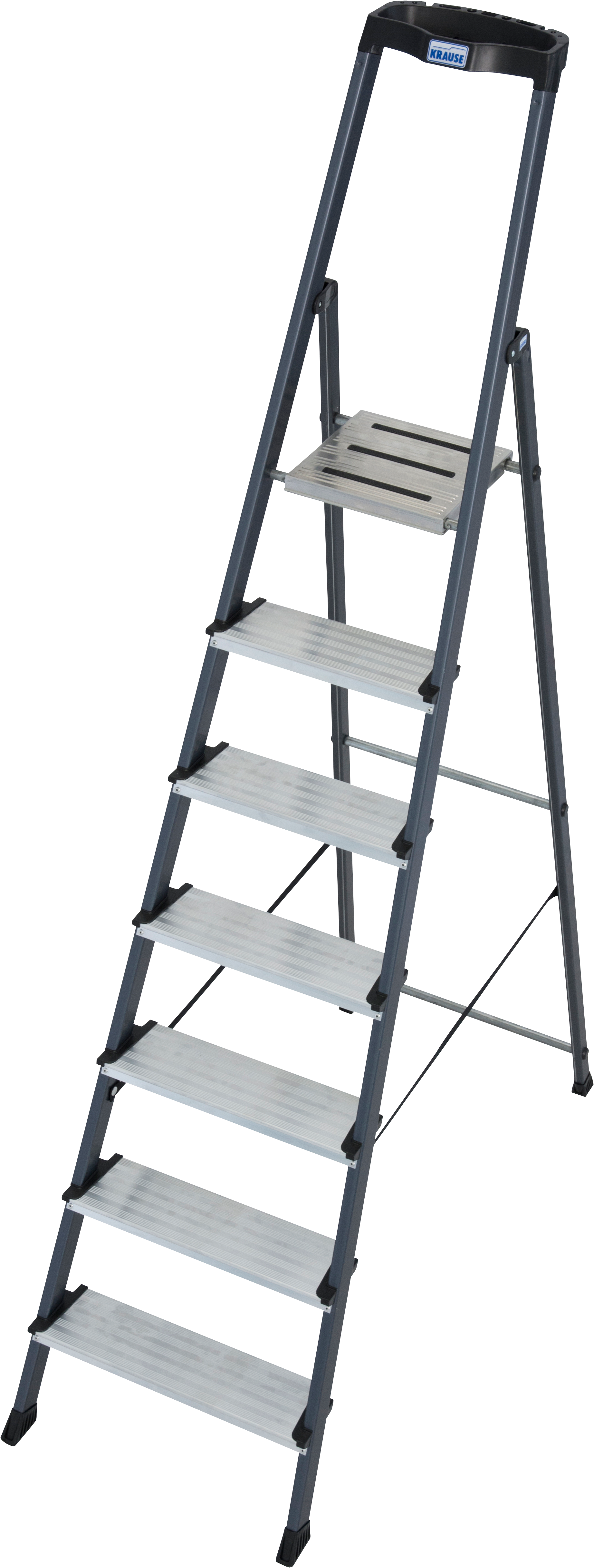 KRAUSE Stehleiter "Securo" Alu eloxiert, 1x7 Stufen, Arbeitshöhe ca. 350 cm