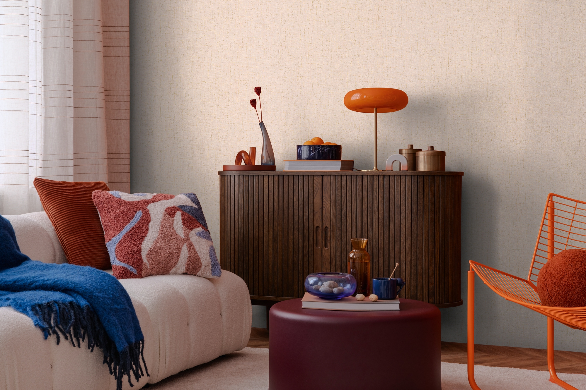 CosmoLiving by Cosmopolitan Vliestapete »Natural Texture – Struktur-Unitapete« matt strukturiert Zeitlose Vliestapete in natürlicher Leinenoptik