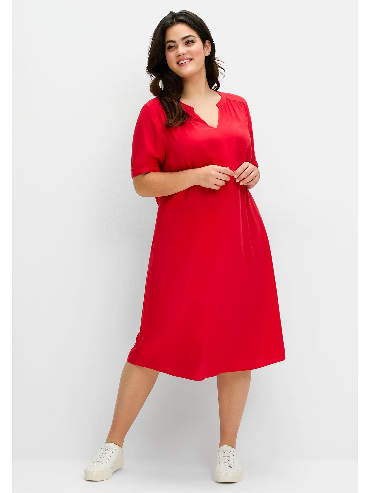 Sheego Sommerkleid "Große Größen", aus leichter Viskose, in A-Linie günstig online kaufen