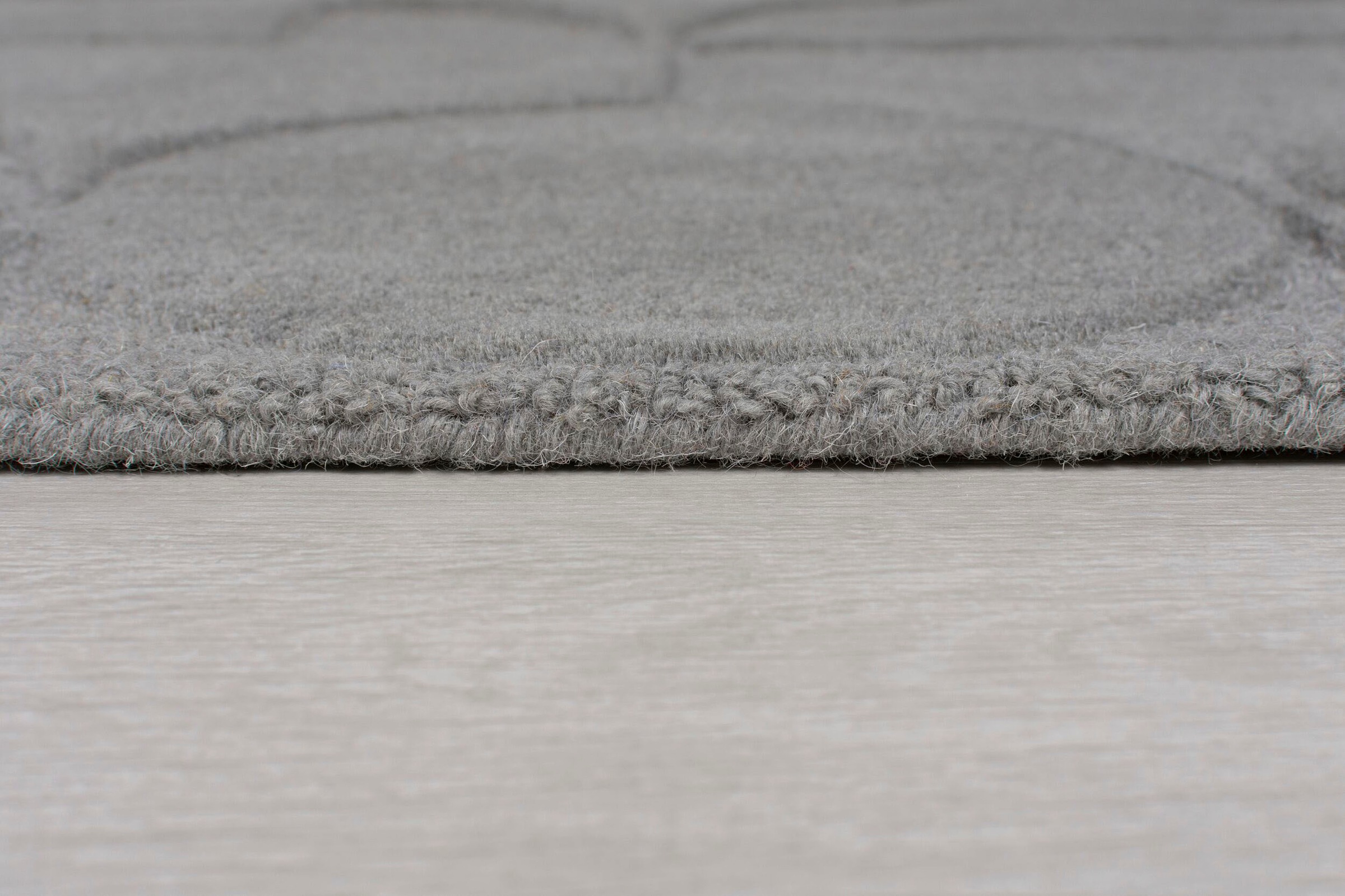 Wollteppich FLAIR RUGS "GIGI", grau, B:200cm H:8mm L:290cm, Wolle, Teppiche, aus 100% Wolle, geometrisches Design, fußbodenheizungsgeeignet 3