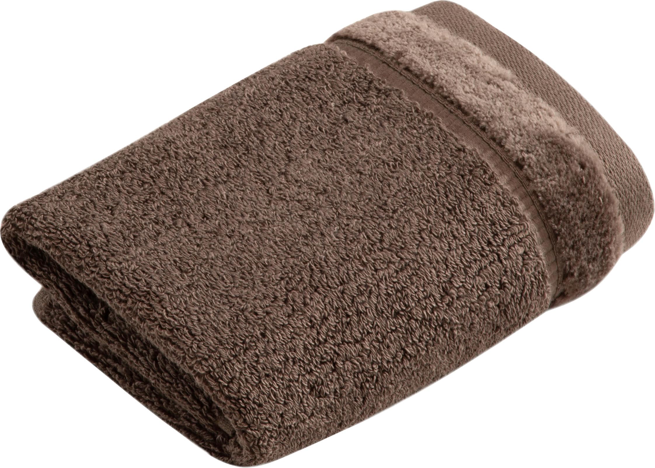 Seiftuch VOSSEN, B:30cm L:30cm, braun, Baumwolle, Handtücher, "Pure", Waschlappen im Set, Baumwolle & VEGAN, mit eleganter Veloursbordüre