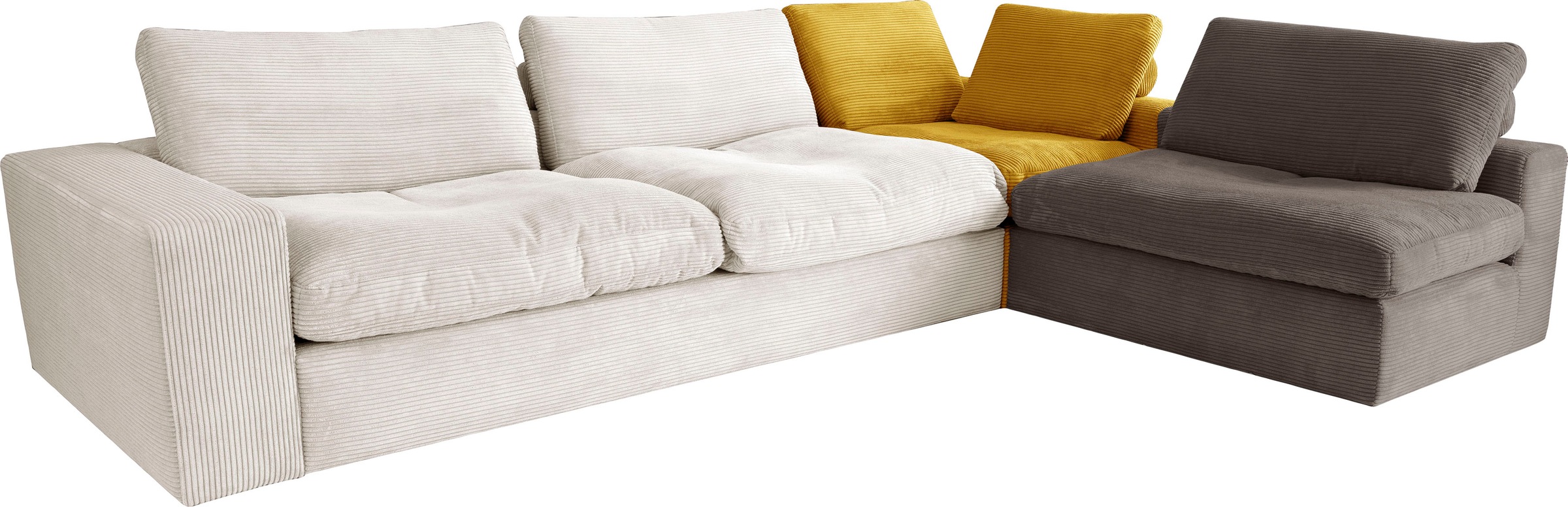 alina Ecksofa »Sandy«, mit losen Sitz und Rückenkissen, in modernem Cordstoff
