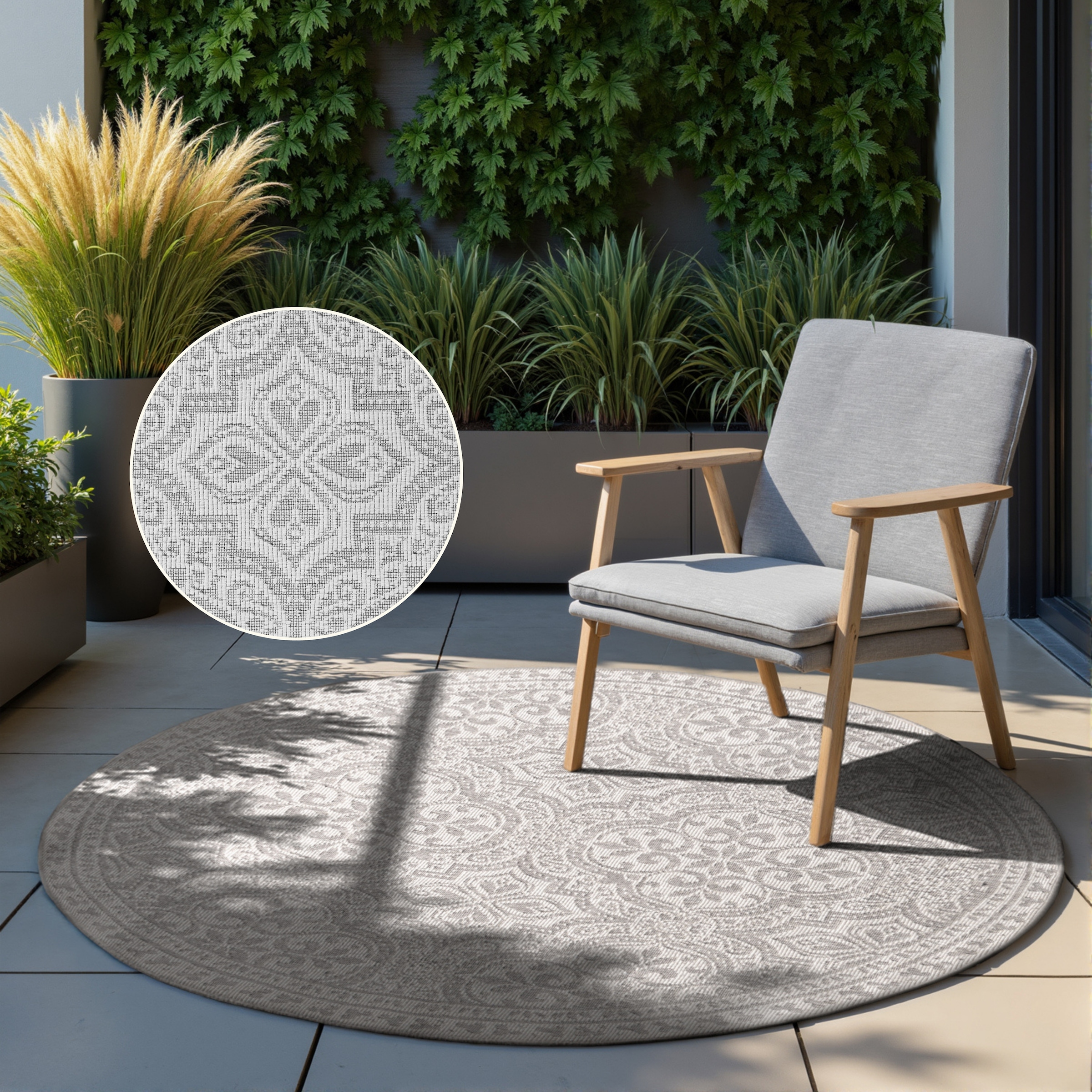 HANSE Home Outdoorteppich »Rosel Wendetppich« rund 5 mm Höhe In und Outdoor, Flachgewebe, wetterfest, pflegeleicht, robust