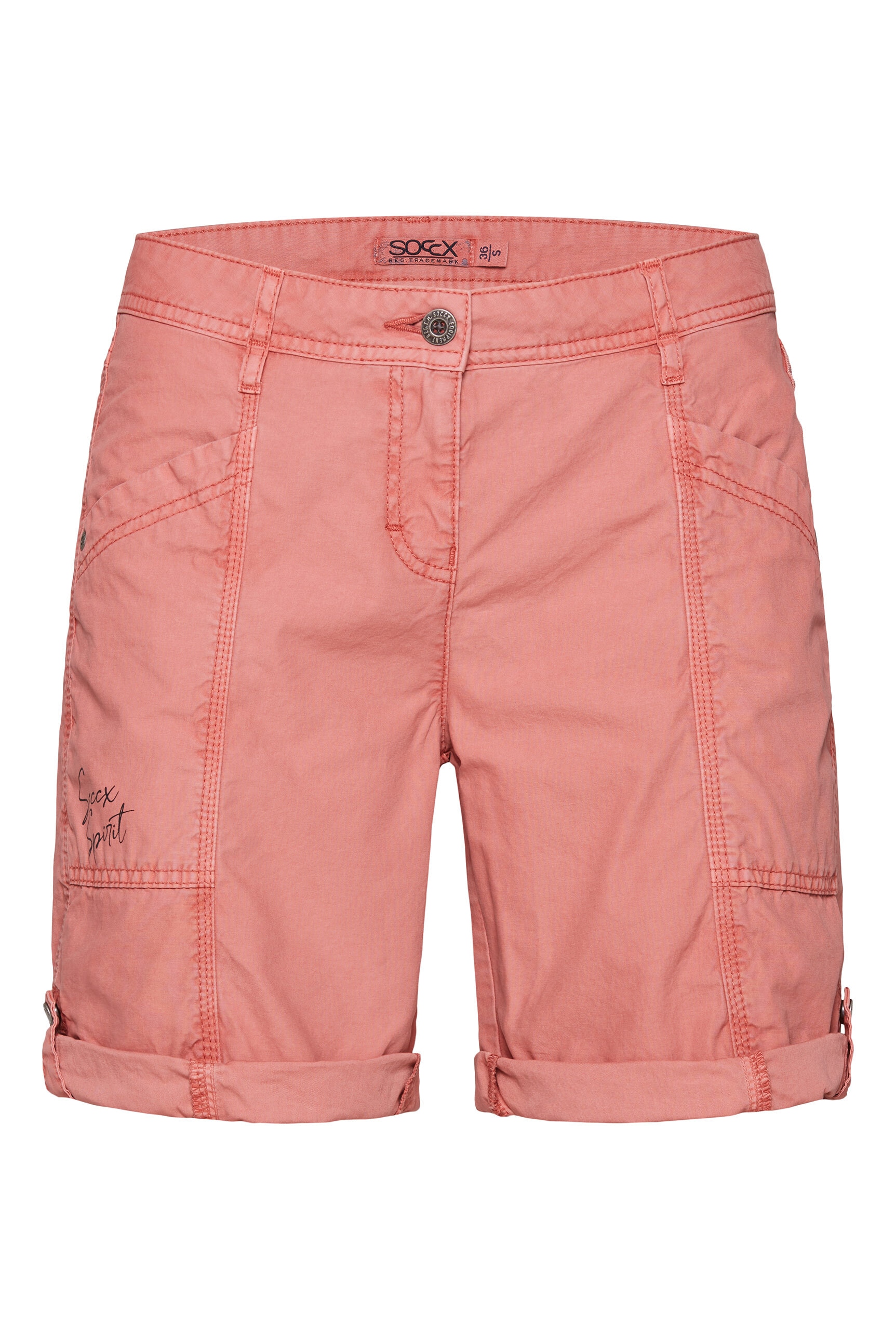 SOCCX Shorts, Krempelsaum mit Druckknopfriegel