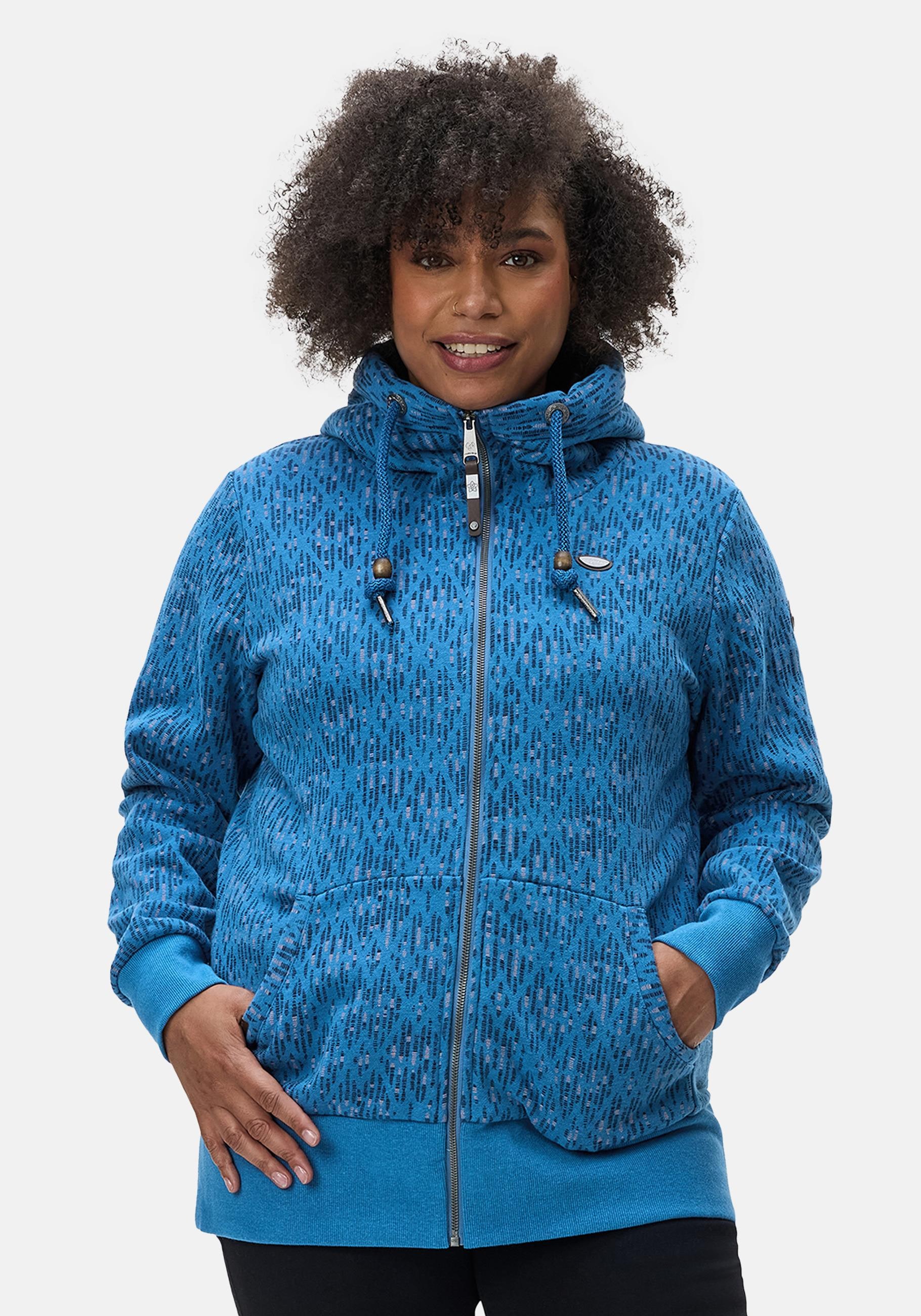 Ragwear Sweatjacke »Neska Print Zip Plus«, Cooler Damen Zip-Hoodie mit Kapuze und Print