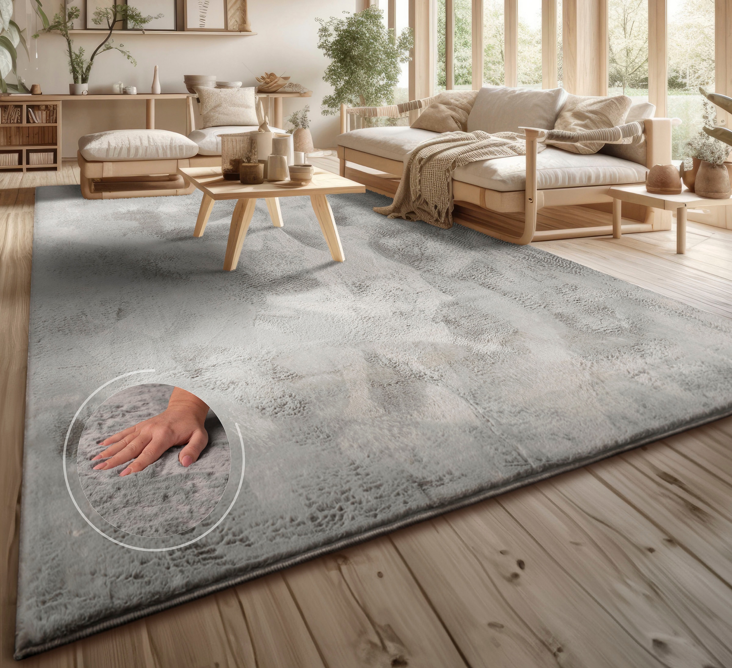 my home Fellteppich "Lottano" rechteckig 14 mm Höhe Langflor, Kunstfell, Un günstig online kaufen