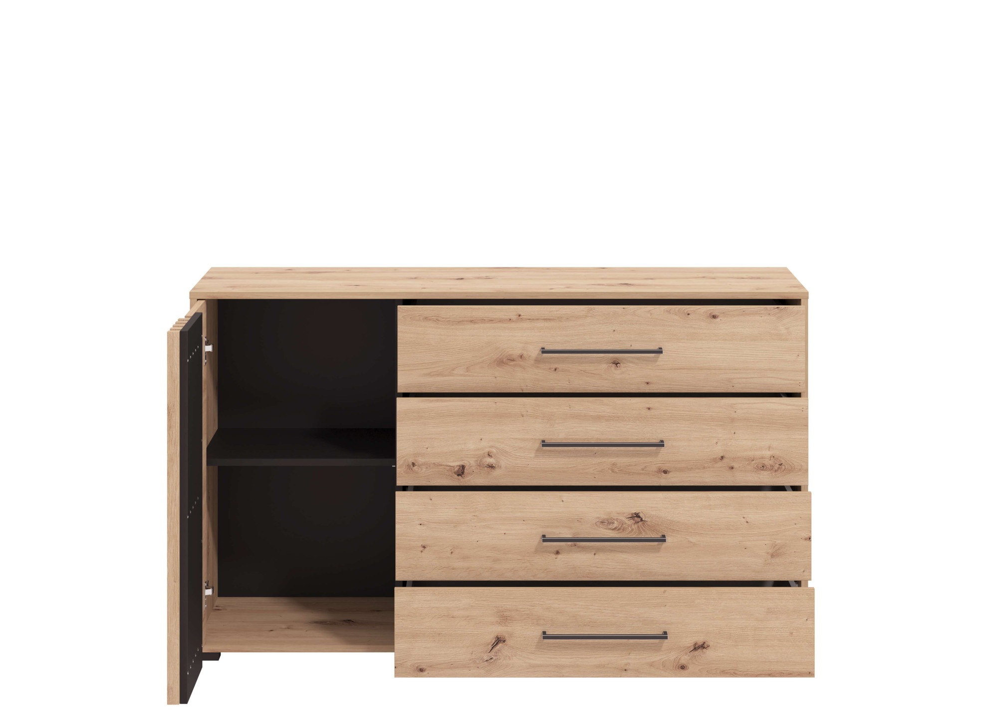 INOSIGN Kommode »Ascalon Sideboard, Breite 138 oder 93 cm, mit ABS Schutzkanten«, 3D Optik durch Lamellen/ Paneele, FSC-zertifizierter Holzwerkstoff