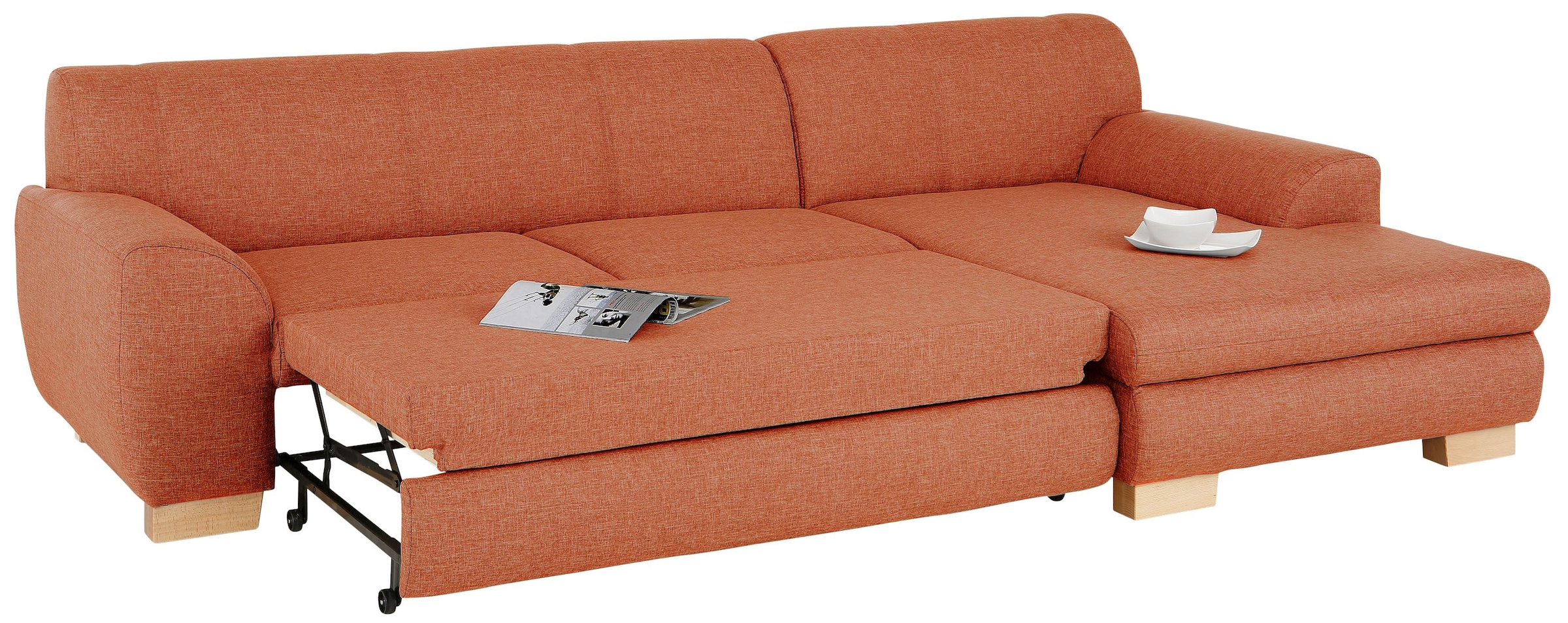 Home affaire Ecksofa »Nika L-Form«, Polsterecke, Struktur fein oder Melrose/Struktur, mit Bettfunktion