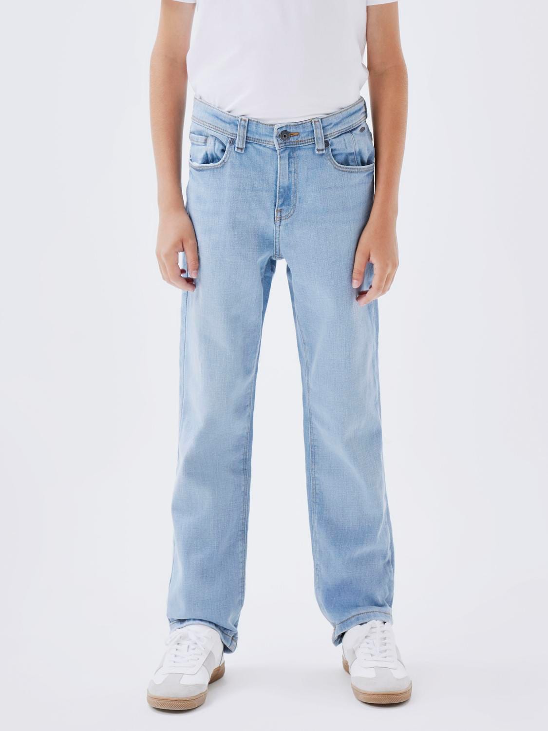 NAME IT Jungen Straight-Jeans "NKMRYAN STRAIGHT JEANS 2520-EL NOOS", blau, Gr. 146, unifarben, Denim/Jeans, Obermaterial: 98% Baumwolle, 2% Elasthan,