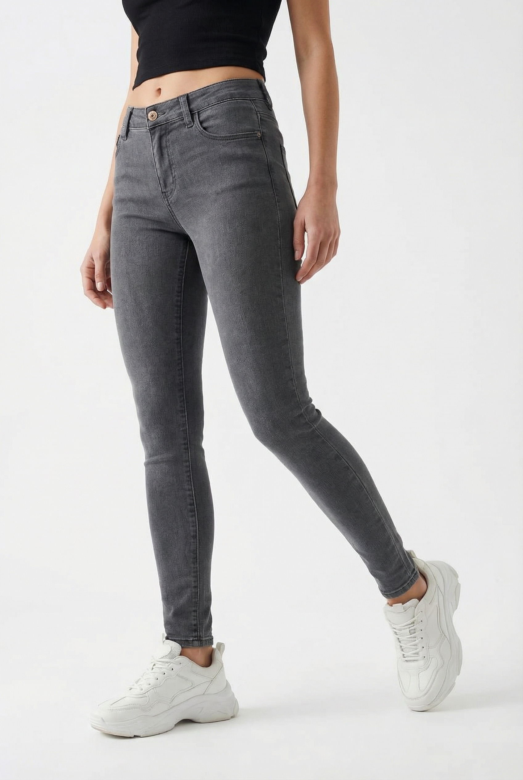 ONLY Skinny-fit-Jeans "ONLRAIN REG SKINNY JEANS DNM CRYOD655" Materialmix, regular fit
