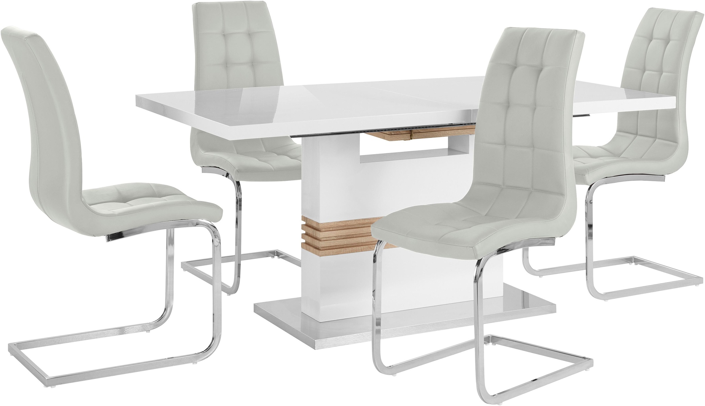 INOSIGN Essgruppe "Perez/Lola" Set, 5 Stk. tlg. mit 4 Stühlen, Tisch auszie günstig online kaufen