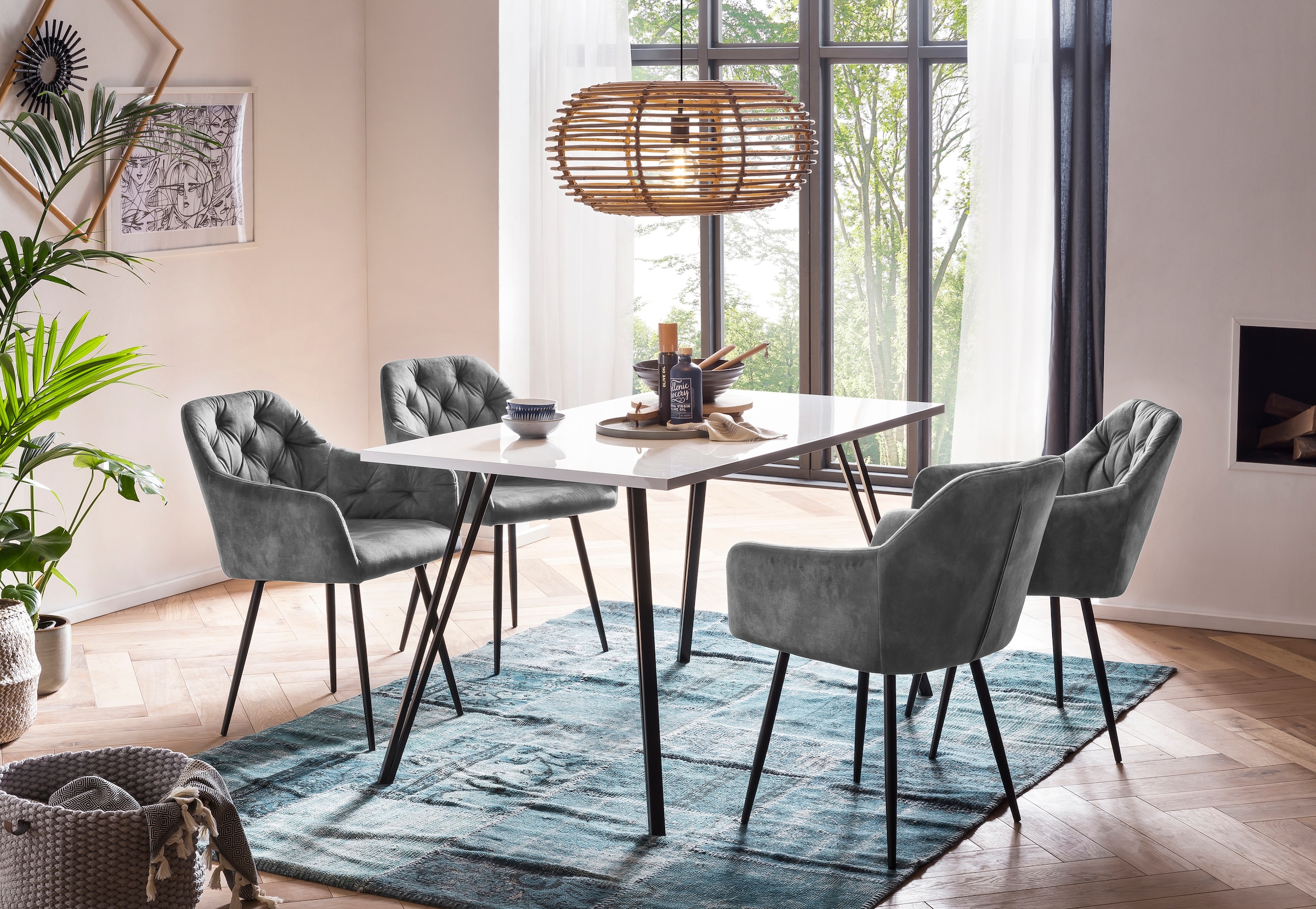 HELA Essgruppe "Jenn" 5 Stk. tlg. Tisch Hochglanz, 4 Stühle BESTSELLER, Ess günstig online kaufen