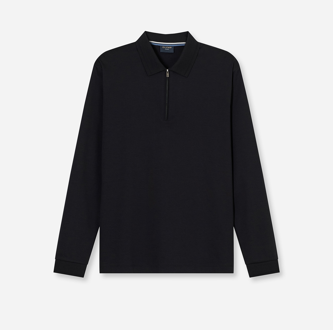 OLYMP Langarm-Poloshirt, unifarben, Polokragen, regular fit, casual
