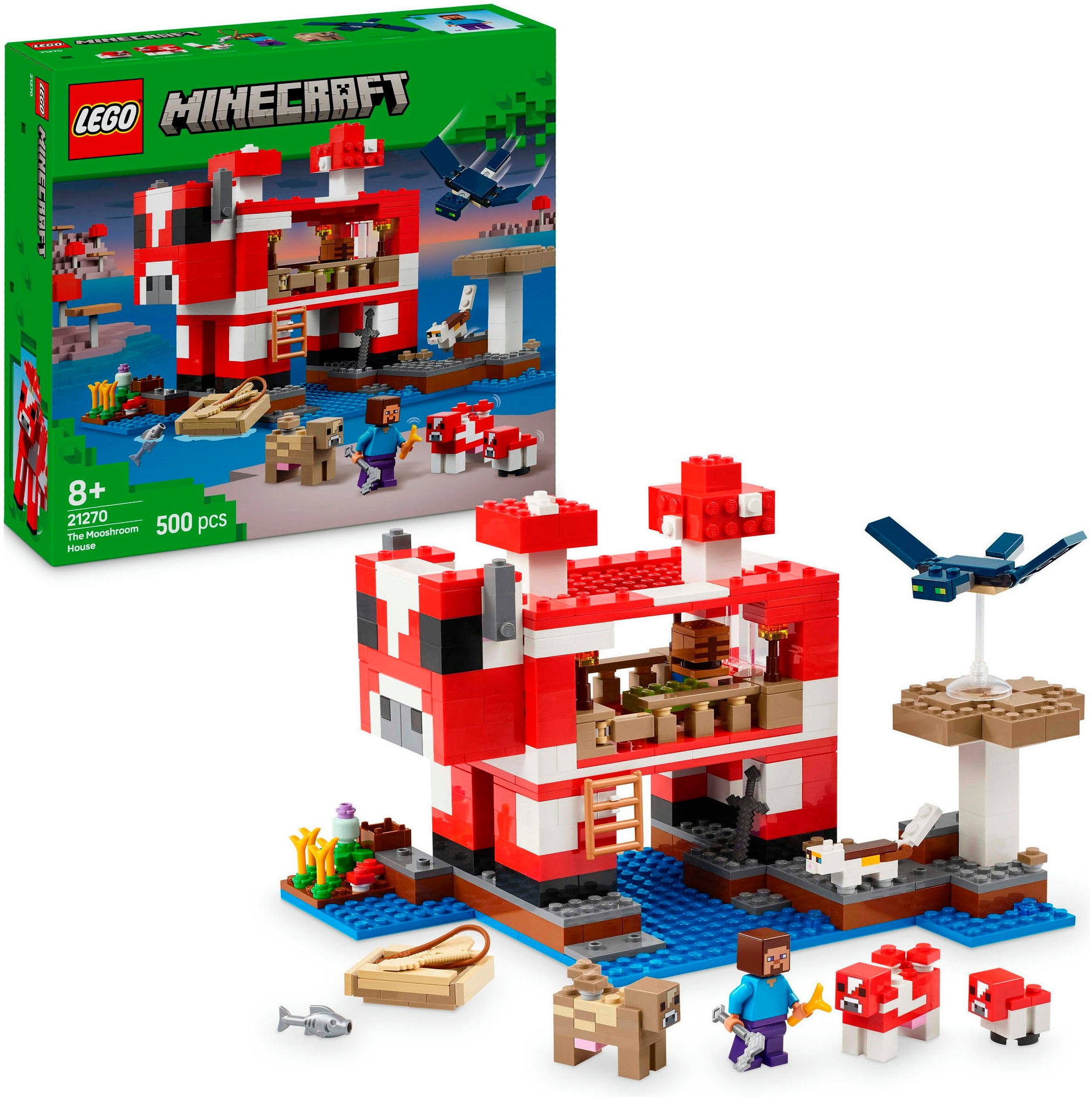 LEGO Kinder Konstruktionsspielsteine "Das Pilzkuh-Haus (21270), LEGO Minecraft", bunt, Kunststoff, Spielbausteine, Made in Europe