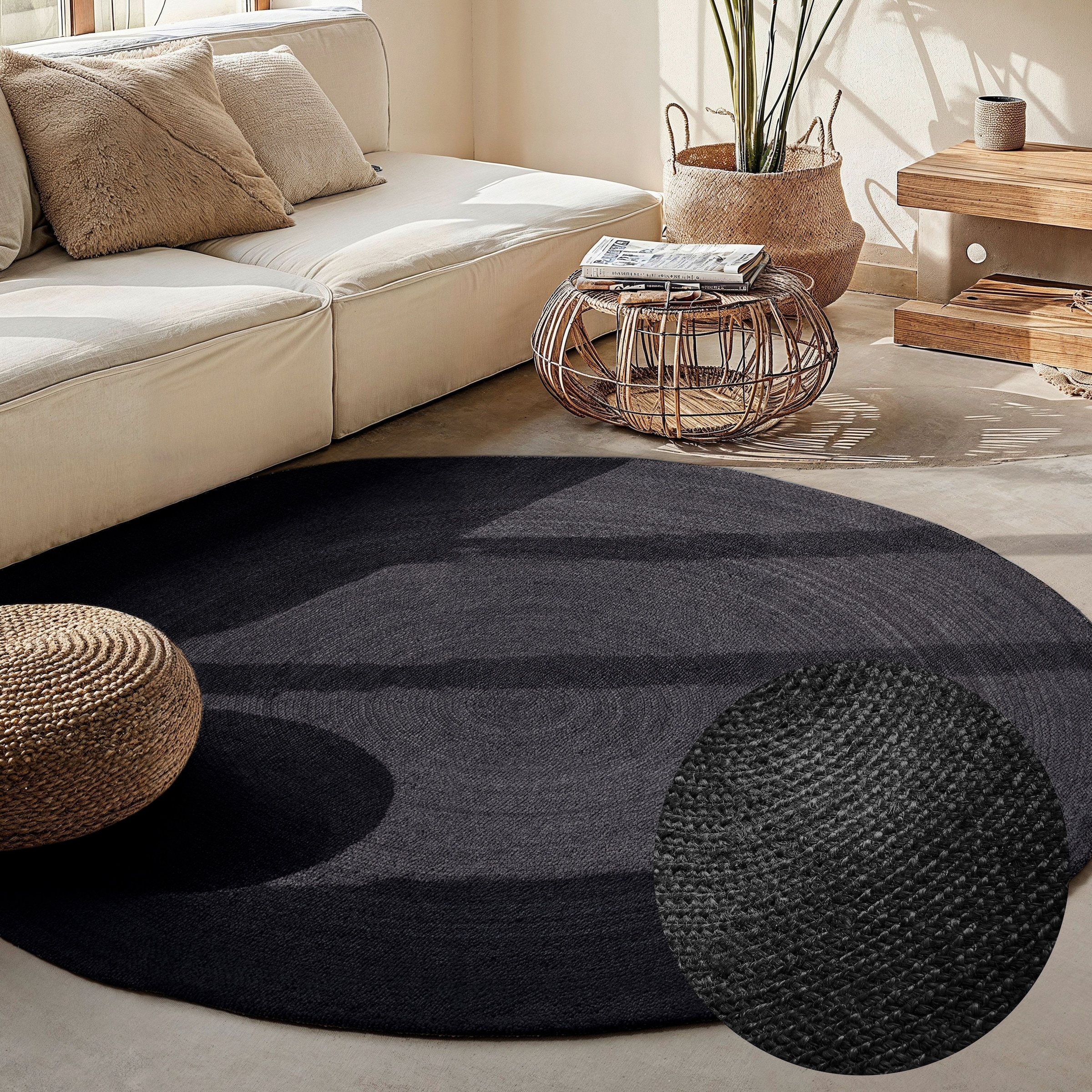 HANSE Home Teppich "Rangpur Juteteppich, in rund und oval" oval 10 mm Höhe handgewebt, 100% Jute, Natur, Wohnzimmer, Flur, Boho, Skandi