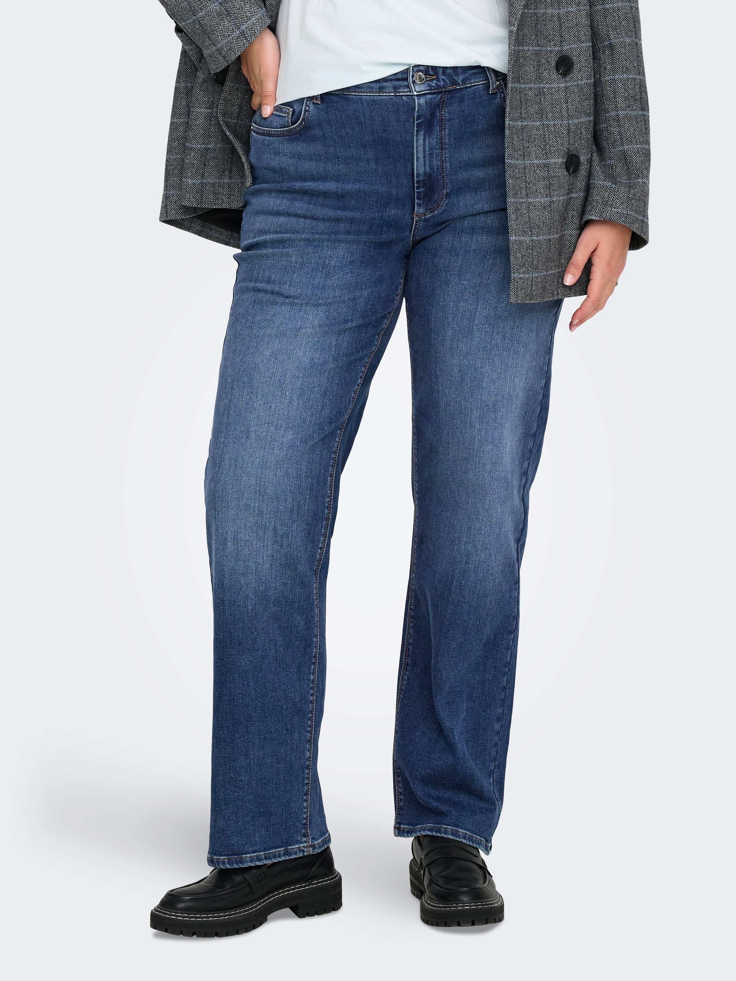 ONLY CARMAKOMA Straight-Jeans "CARWILLY MID STRAIGHT DNM TAI021" günstig online kaufen