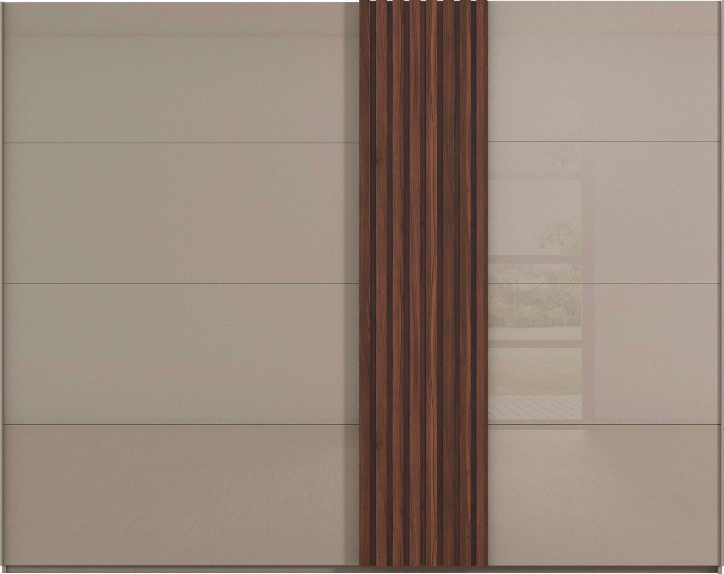rauch Schwebetürenschrank »Kleiderschrank Schrank Garderobe Wäscheschrank TEGIO«, mit hochwertigen Holzdekoraufleistung und Glasfront MADE IN GERMANY