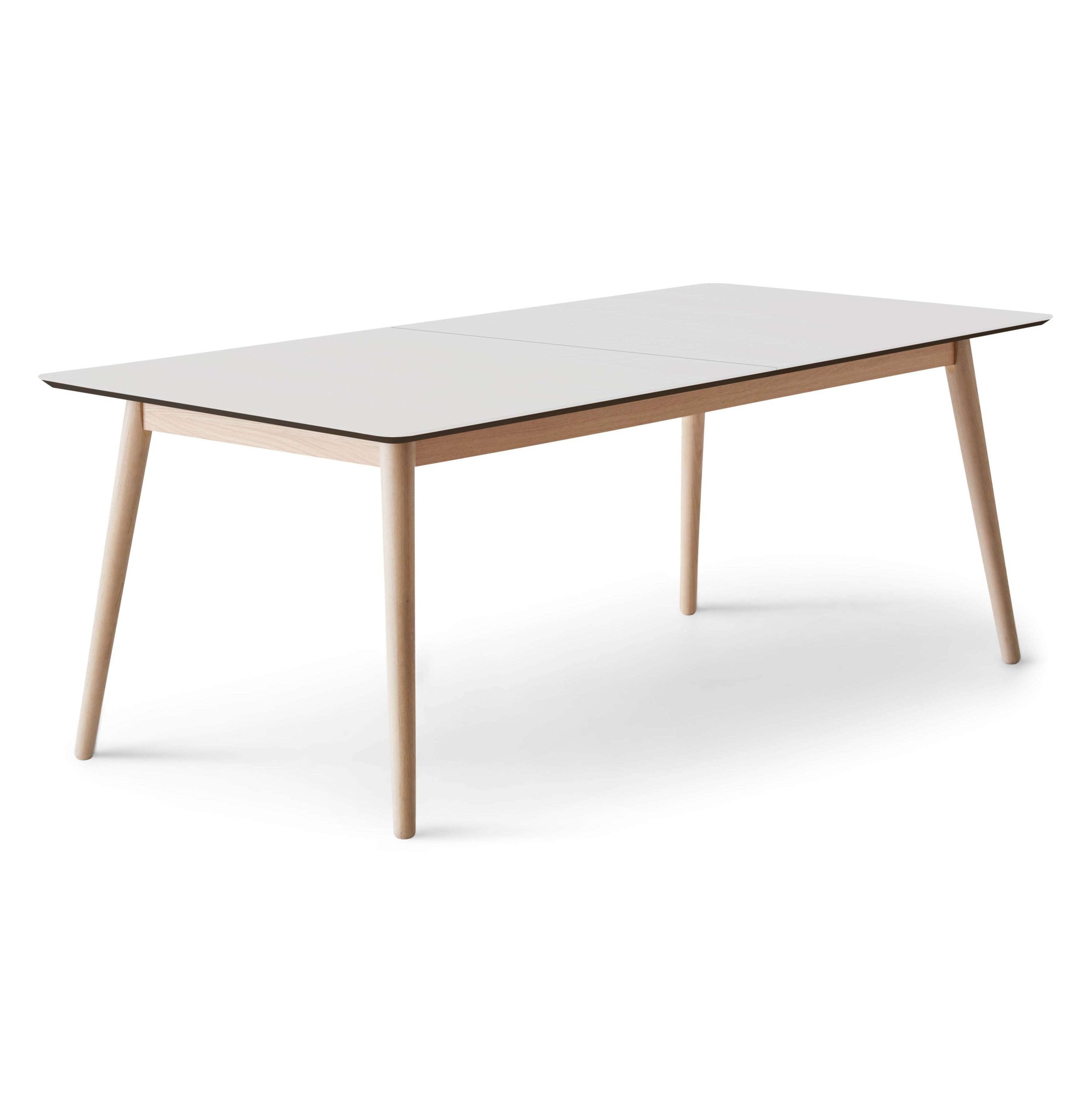 Hammel Furniture 1100000002199 "Meza Designtisch mit Auszugsfunktion und 2 Einlegeplatten" abgerundete Tischplatte MDF, Massivholzgestell, in zwei Breiten