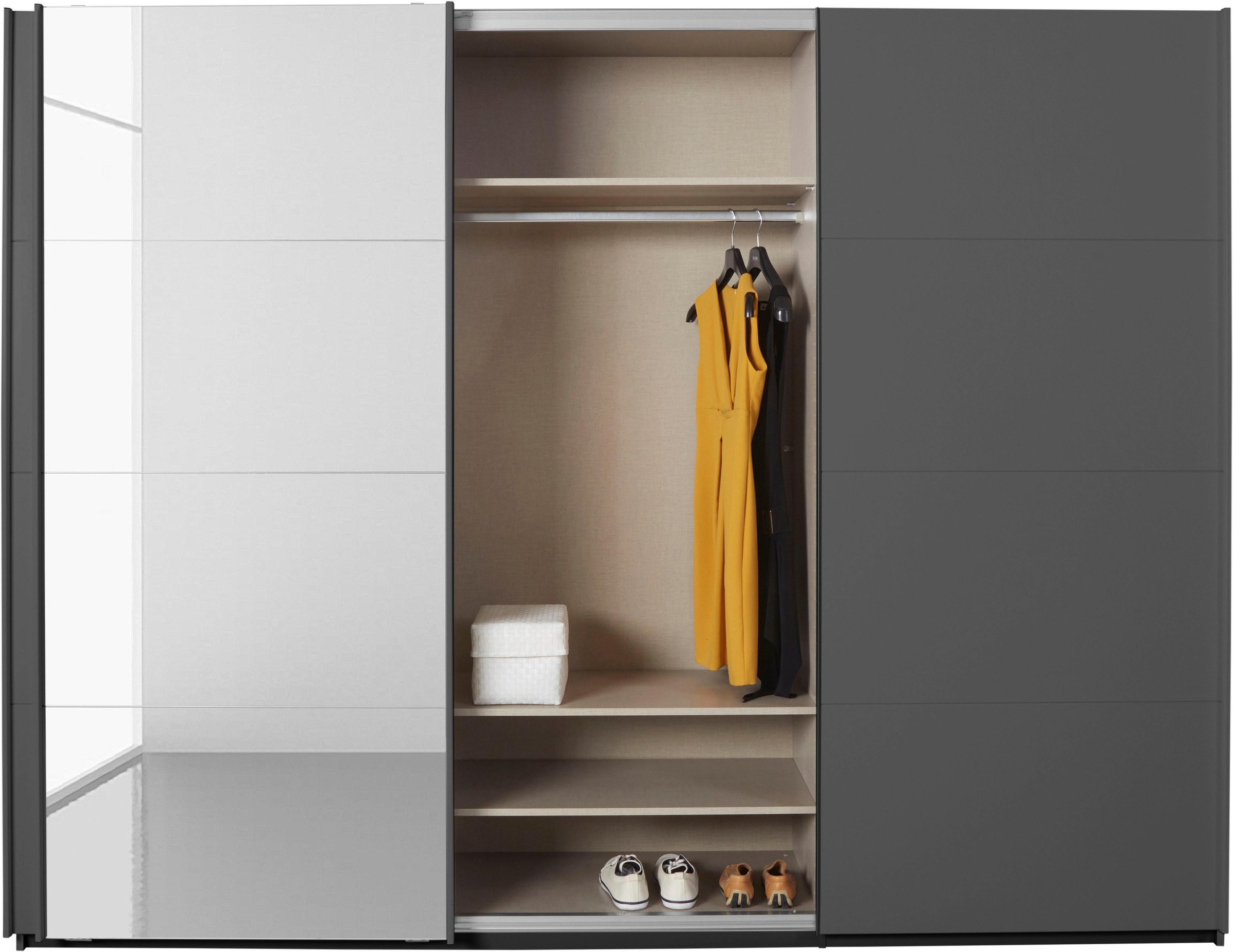 rauch Schwebetürenschrank »Kleiderschrank Schrank Garderobe Wäscheschrank BESTSELLER KEPAN«, inkl. Schubladen-Einsatz und extra Einlegeböden MADE IN GERMANY