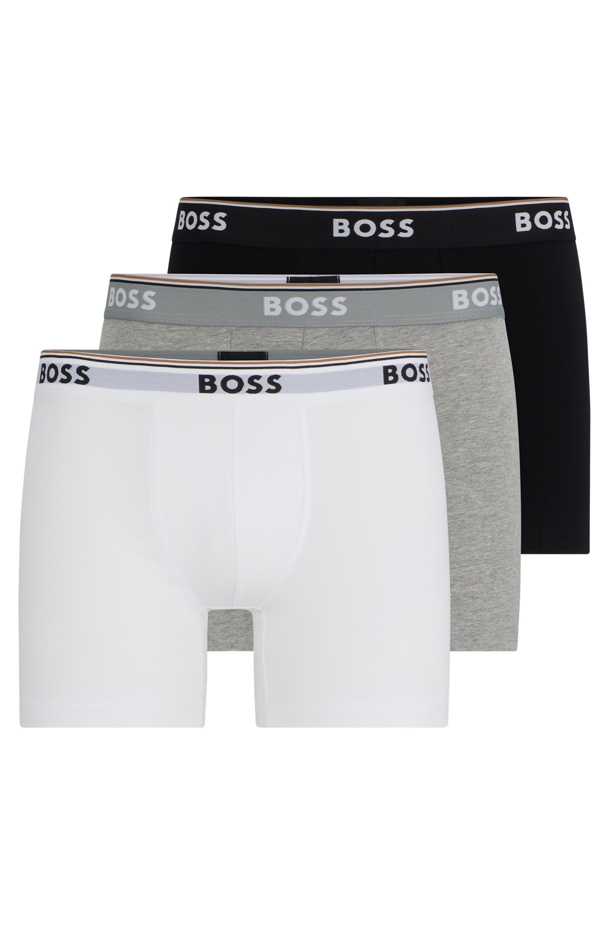 BOSS Langer Boxer »Brief 3 PACK«, mit farblich passendem Webbund