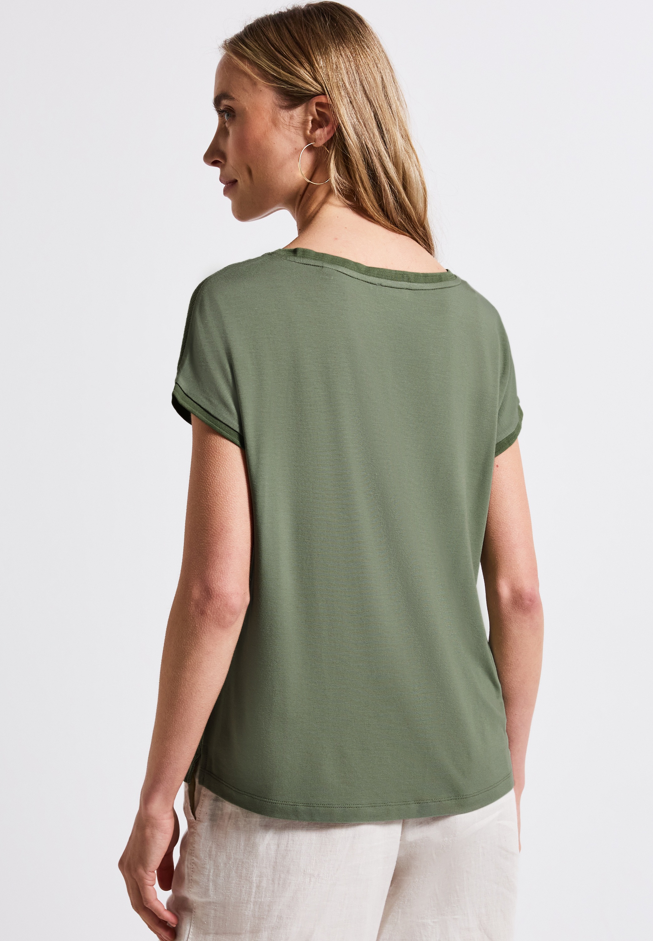 STREET ONE T-Shirt, aus elastischem Materialmix günstig online kaufen