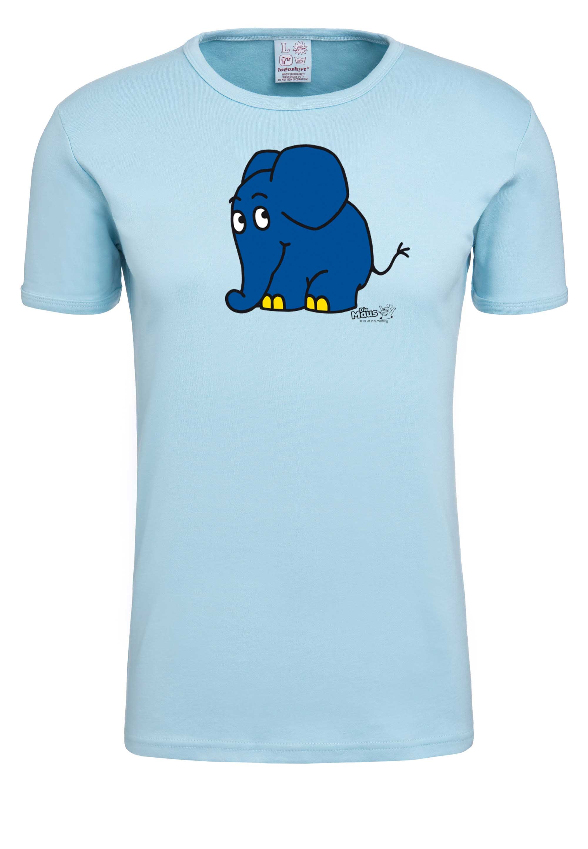 LOGOSHIRT T-Shirt »Sendung mit der Maus - Elefant«, mit coolem Print