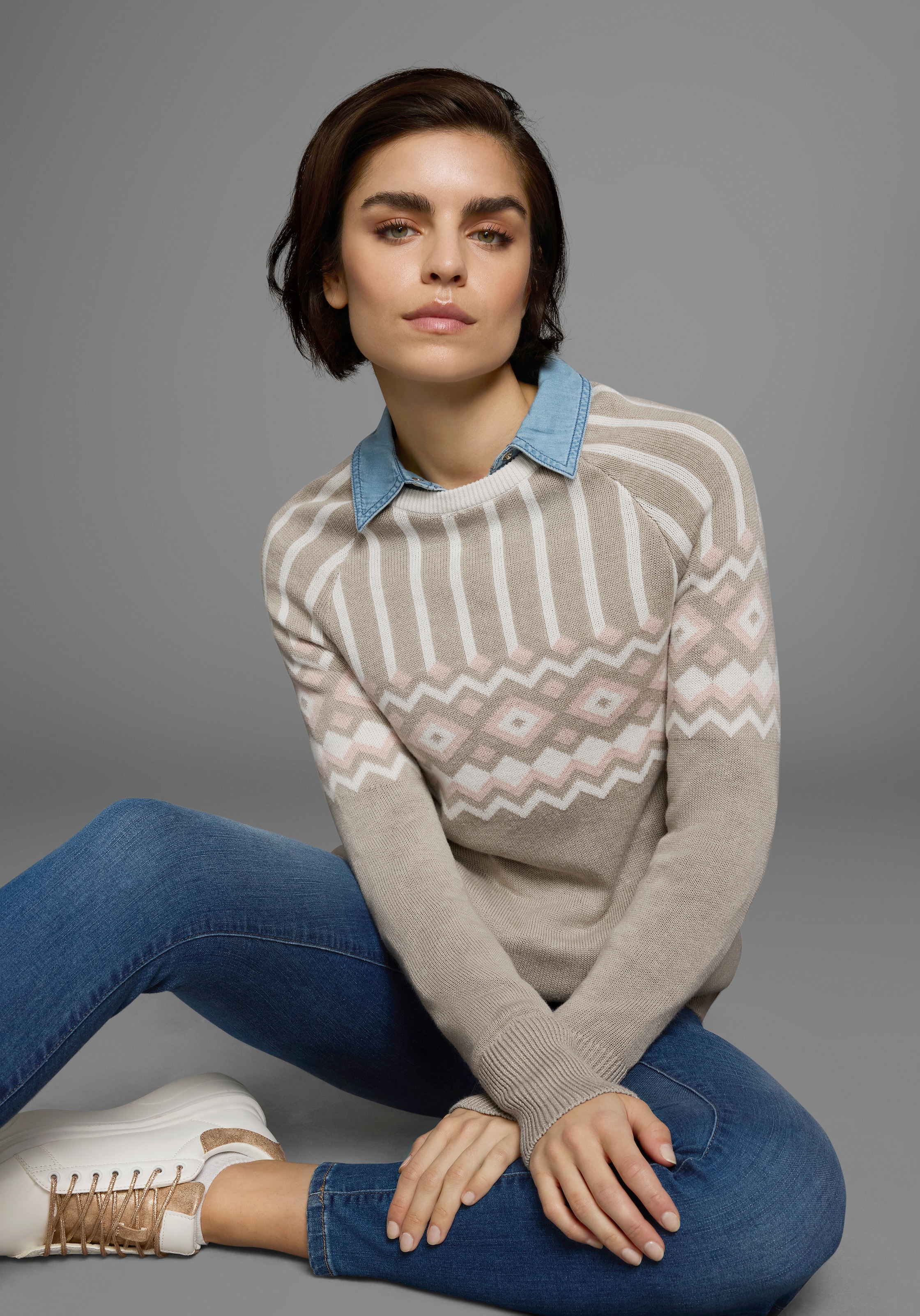 AJC Jacquardpullover, mit Norwegermuster in verschiedenen Farbvarianten