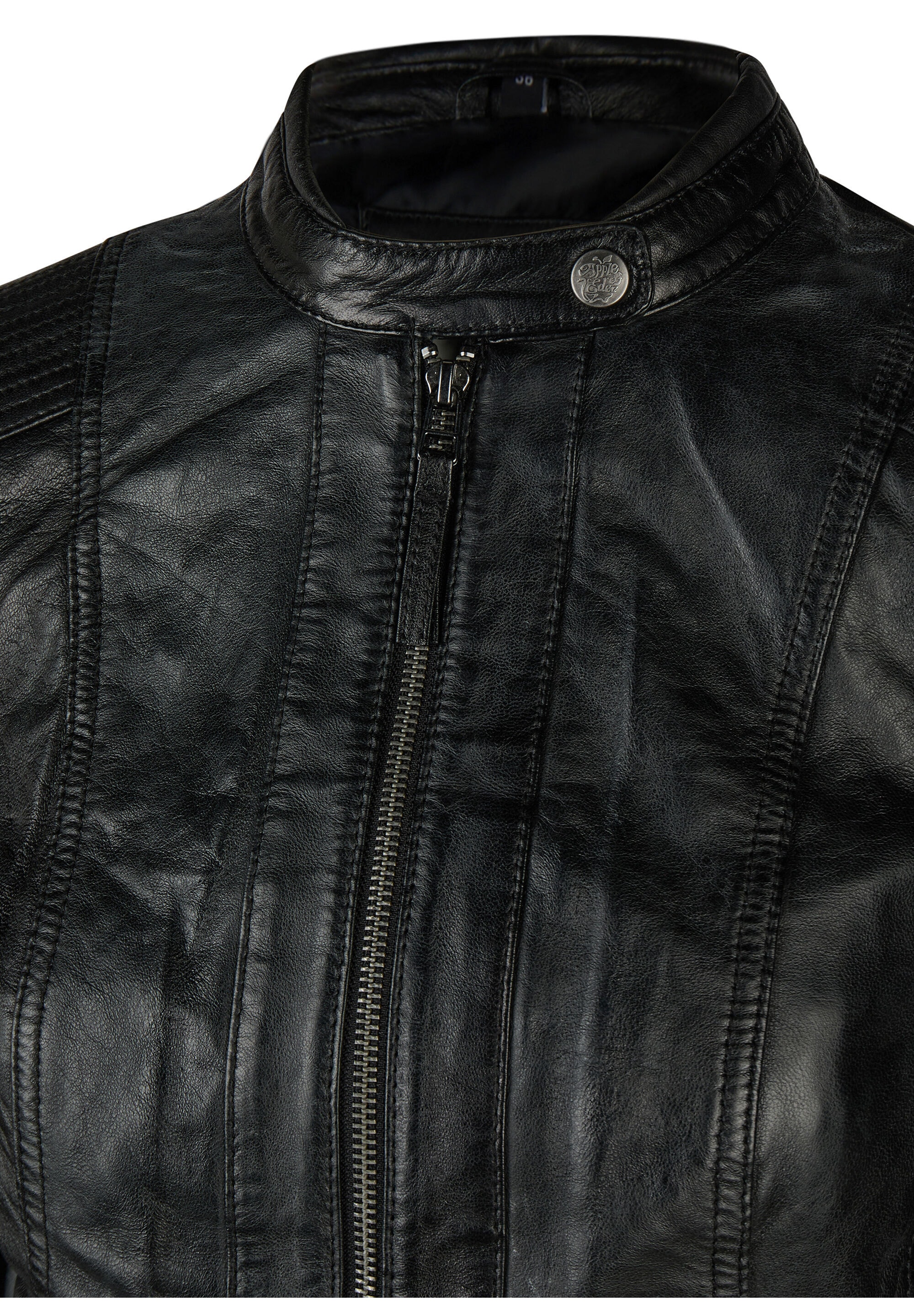 Apple of Eden Lederjacke »Apple of Eden Lederjacke« ohne Kapuze Stehkragen mit Druckknopf