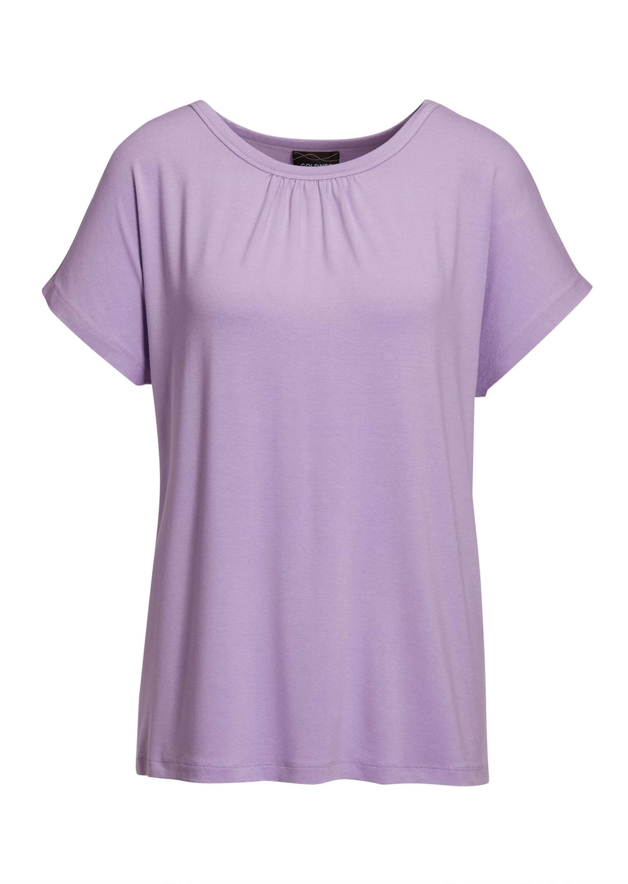 GOLDNER Langarm-Poloshirt "Bequemes Rundhalsshirt aus glänzender Qualität" Ohne