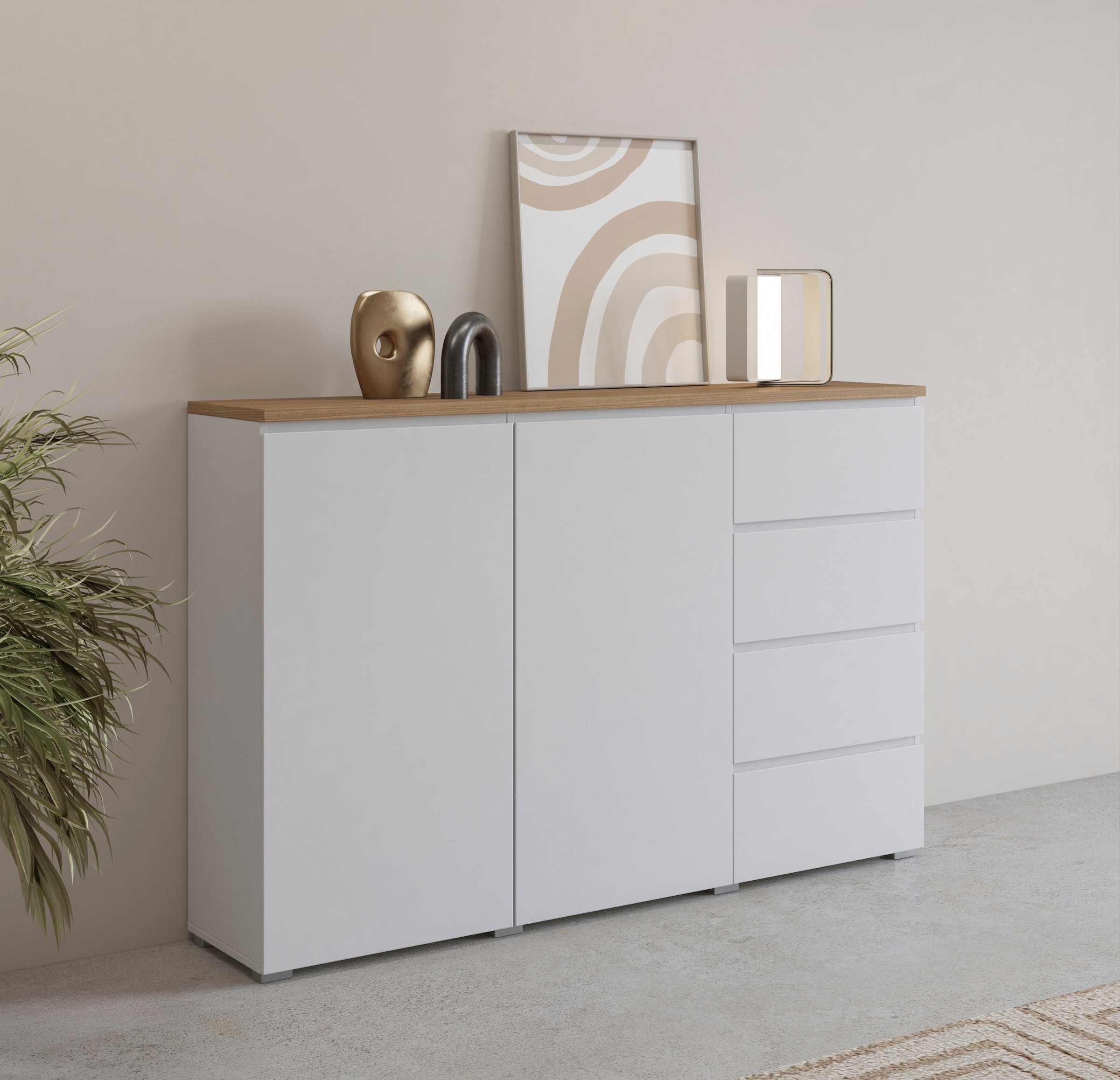 INOSIGN Highboard "Modo, Breite 150 cm, moderne grifflose Kommode 2Türen/4 günstig online kaufen