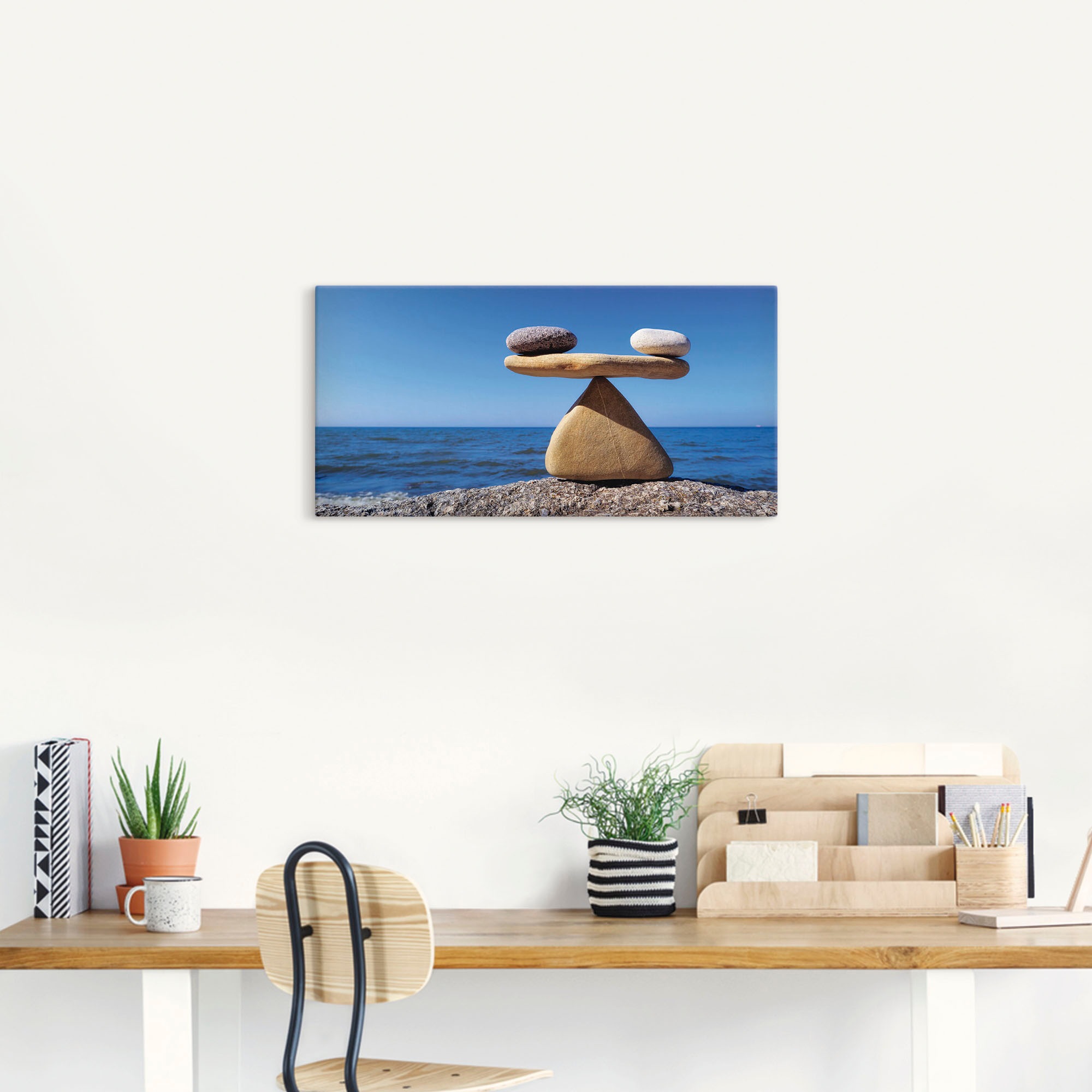 Artland Wandbild »Gleichgewicht - Steine Meer«, Zen, (1 St.), als Alubild, Outdoorbild, Leinwandbild, Poster, Wandaufkleber