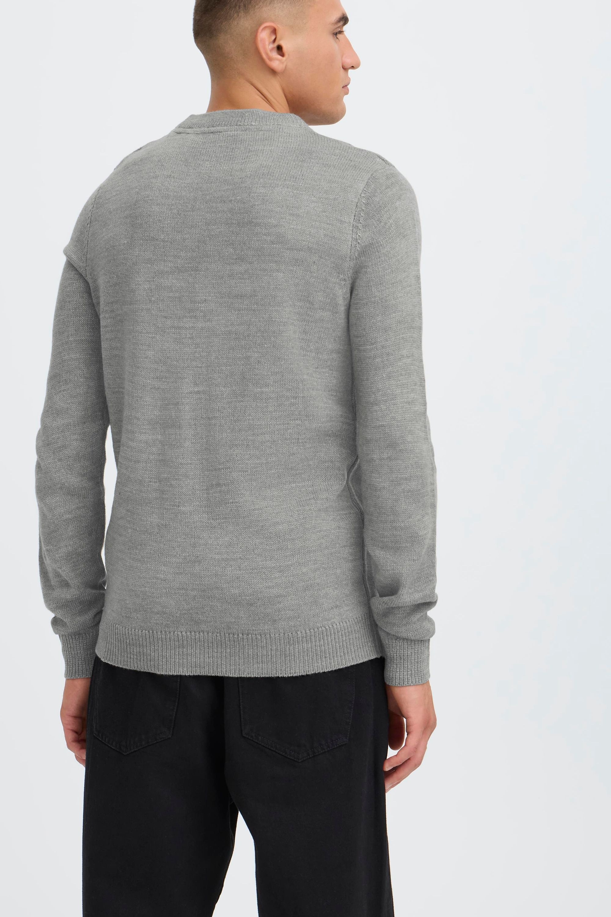 !solid SDBABAK Men's Knit Pullover Gray Melange Size L 3