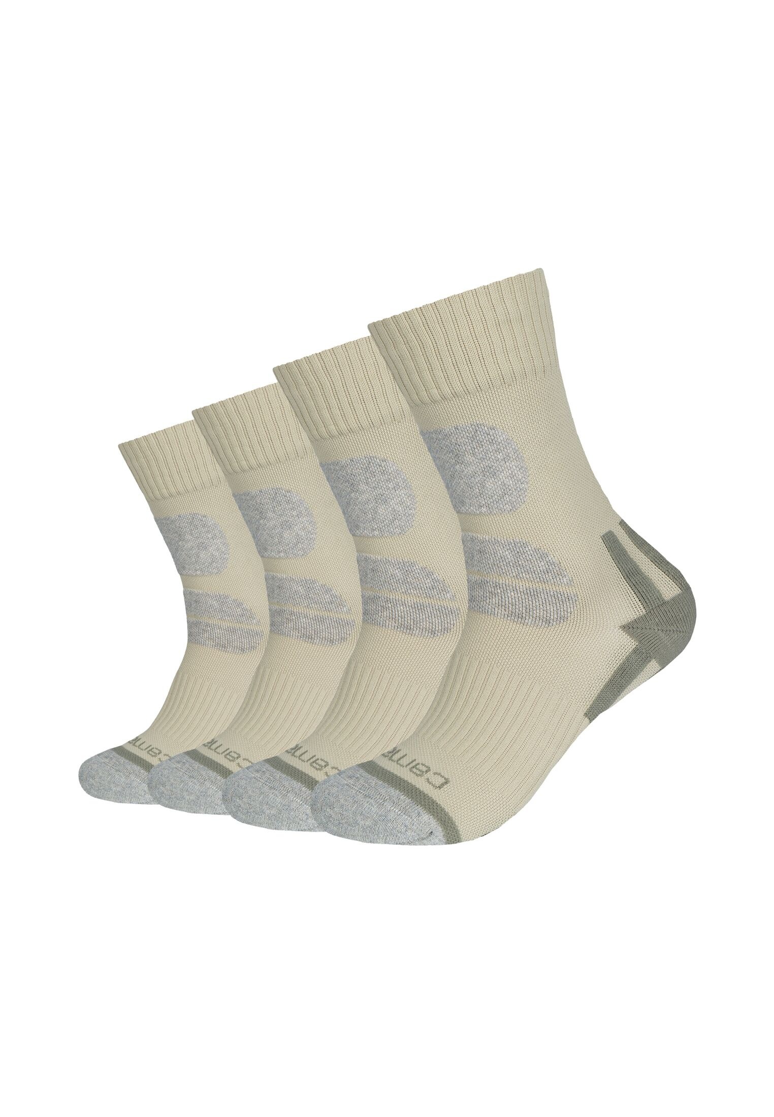 CAMANO Damen Wandersocken "Wandersocken 4er Pack", Gr. 35, grau, 81% Polyester, 14% Baumwolle, 4% Elasthan, 1% Polyamid, Colorblocking, Socken