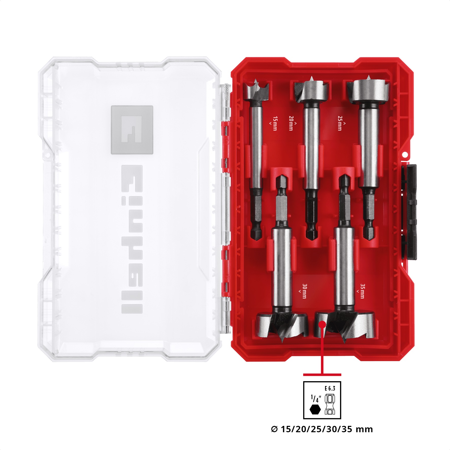 Einhell Forstnerbohrer »M-CASE«, (Set, 5 tlg., Forstnerbohrer-Set)