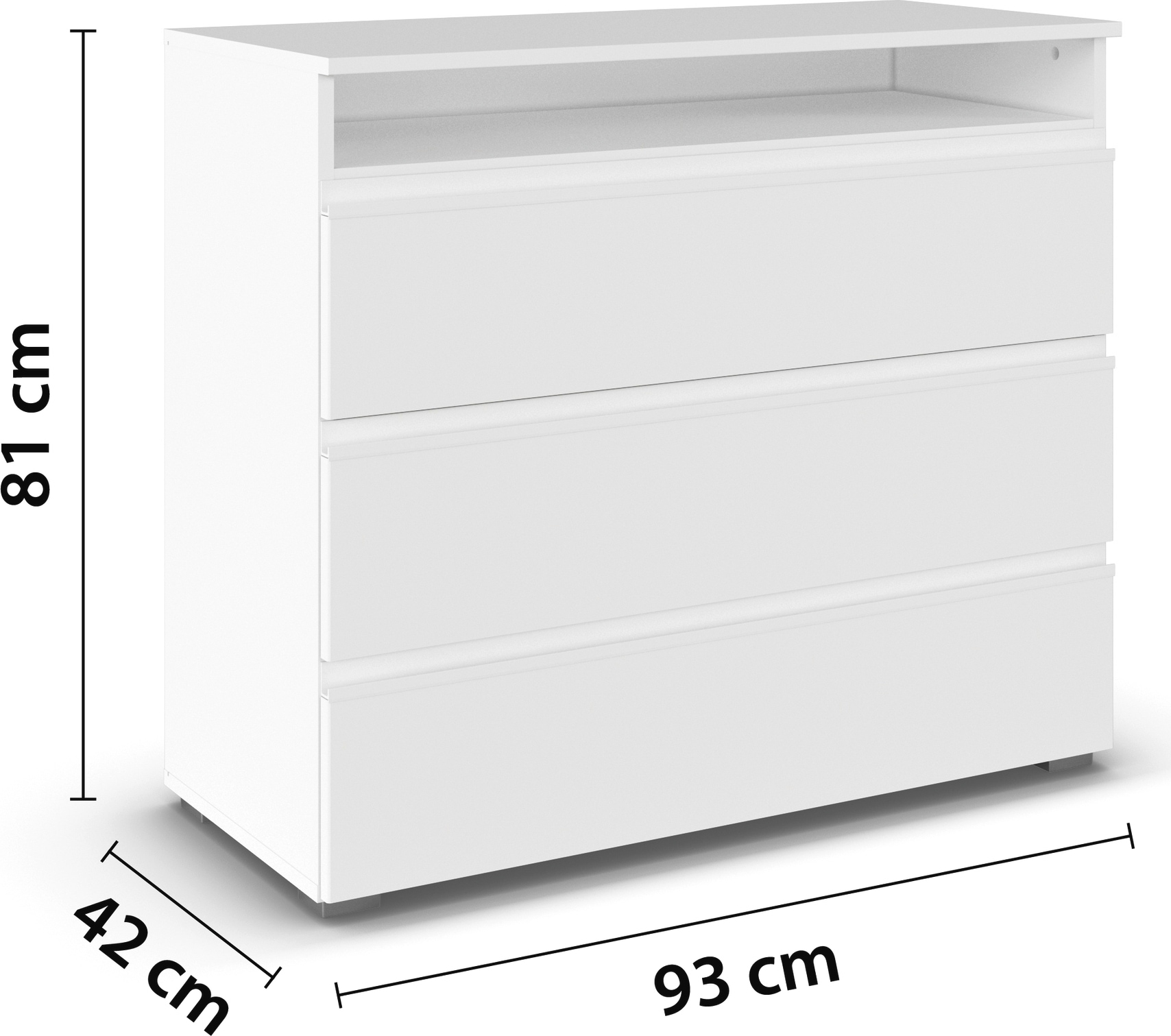 rauch Schubkastenkommode »Joel Kommode Wäscheschrank Bestseller Schrank«, mit drei Schubladen und einem offenen Fach