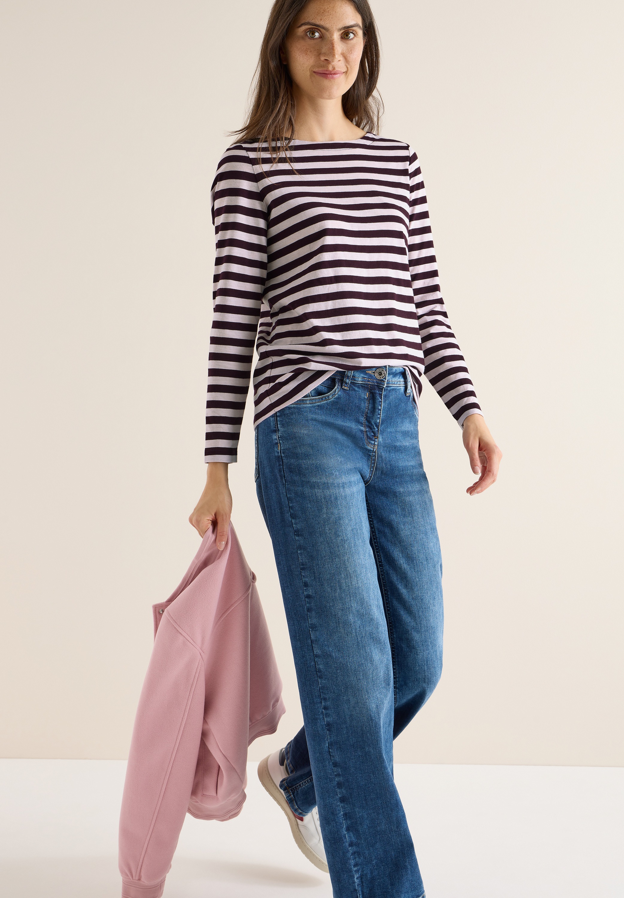 Cecil Langarmshirt aus reiner Baumwolle günstig online kaufen