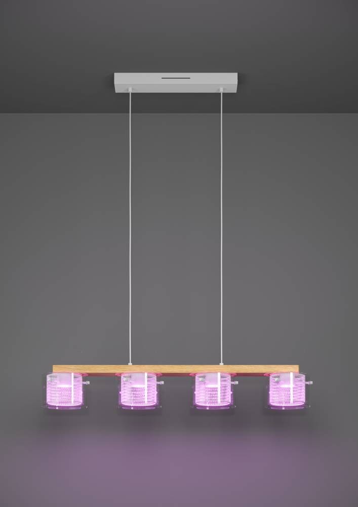 EGLO Hängeleuchte »PORTICO-Z«, 4 flammig, Leuchtmittel LED-Modul | LED fest integriert, FSCM70HB, ZigBee, App und Sprachsteuerung Alexa, RGB, dimmbar