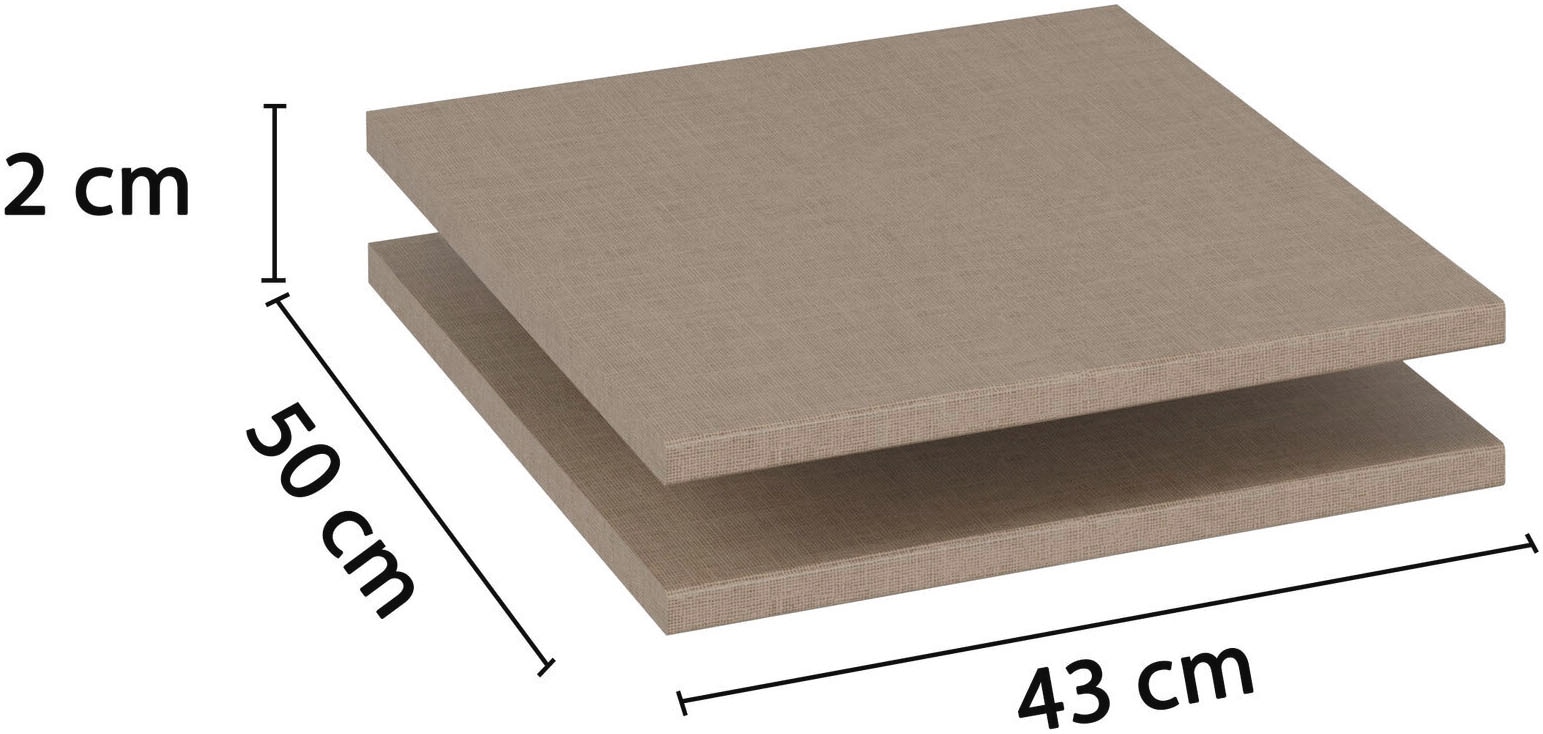 rauch Einlegeboden "Zubehör für Rauch-Schränke Garderobe Kleiderschrank Schrank" 2er-Set Breite 43 cm, Tiefe 50 cm MADE IN GERMANY