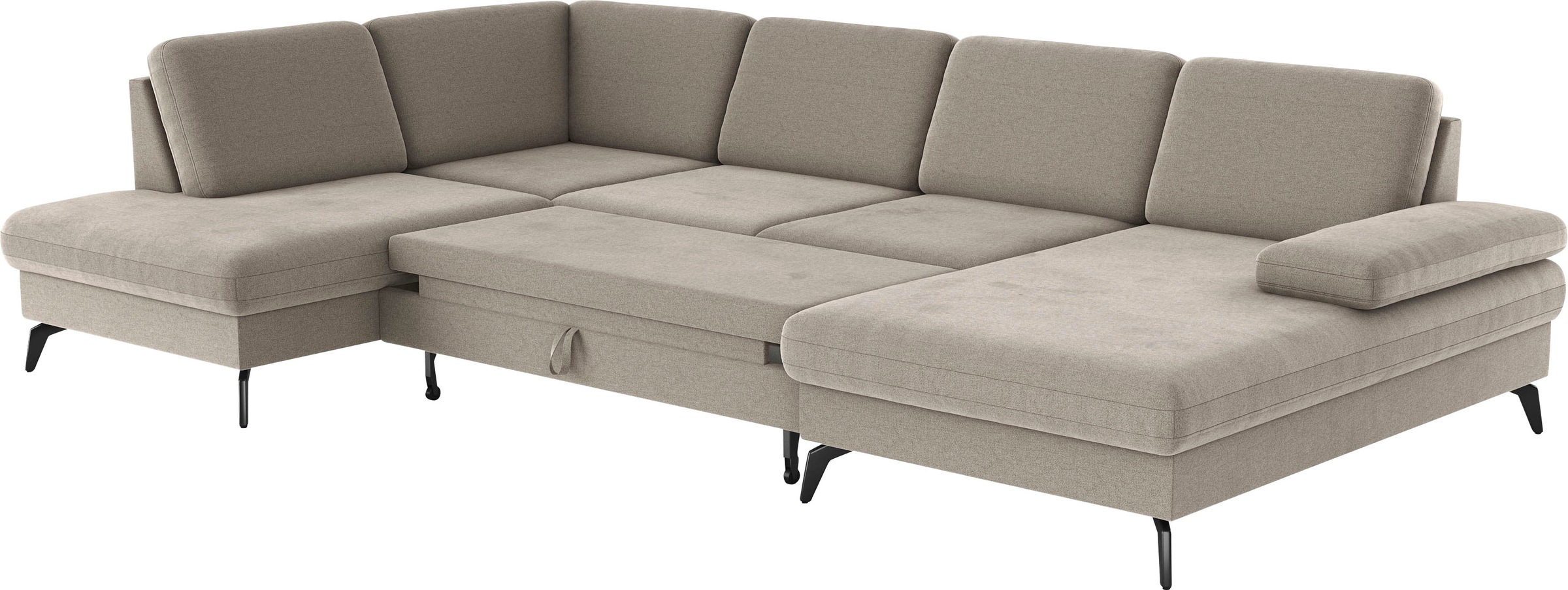 sit&more Wohnlandschaft »Morris U-Form, inkl. Sitztiefenverstellung«, wahlweise mit Armteilverstellung, Bettfunktion & Bettkasten