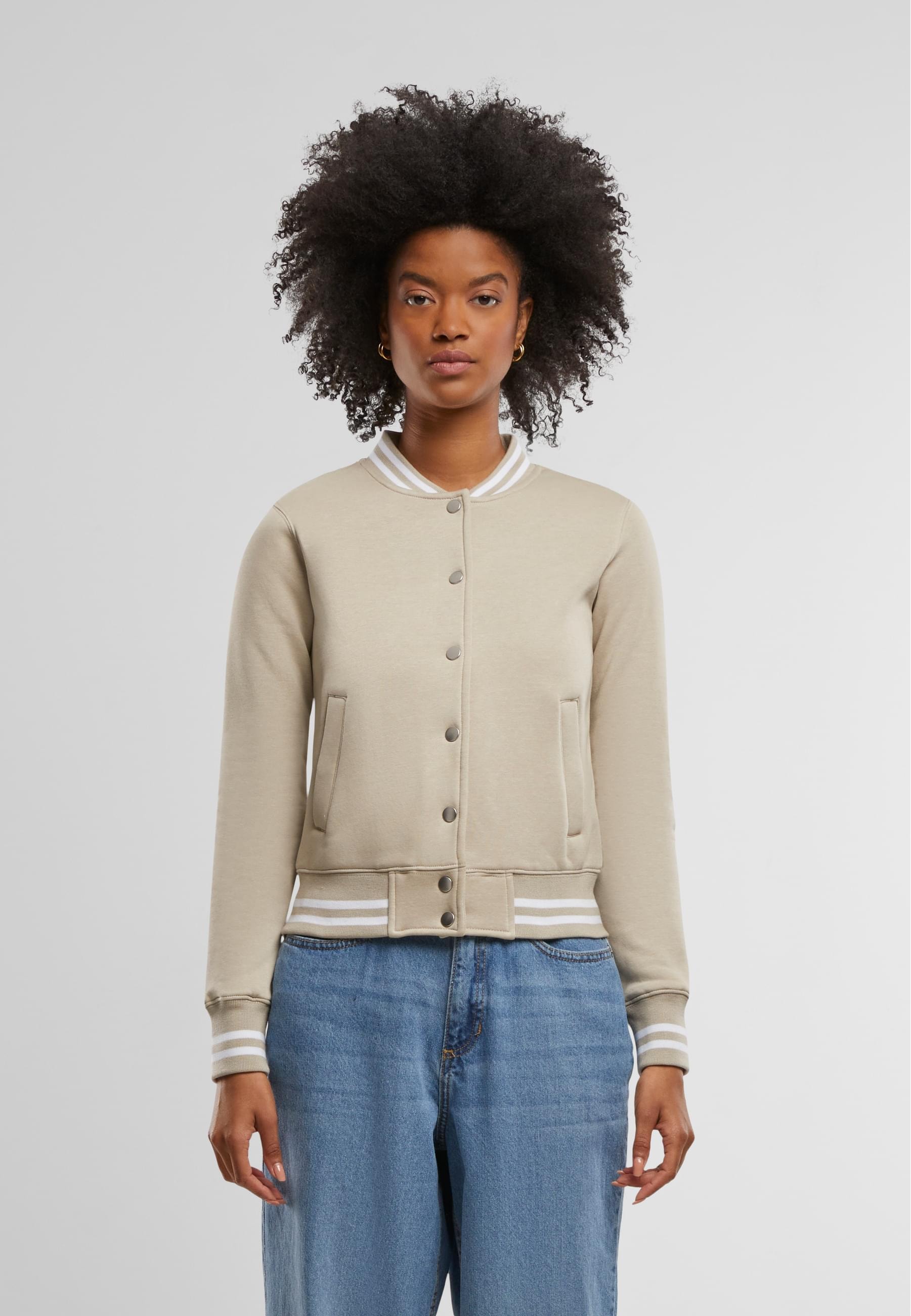 URBAN CLASSICS Anorak »Urban Classics Damen Ladies College Sweat Jacket«, (1 St.), ohne Kapuze