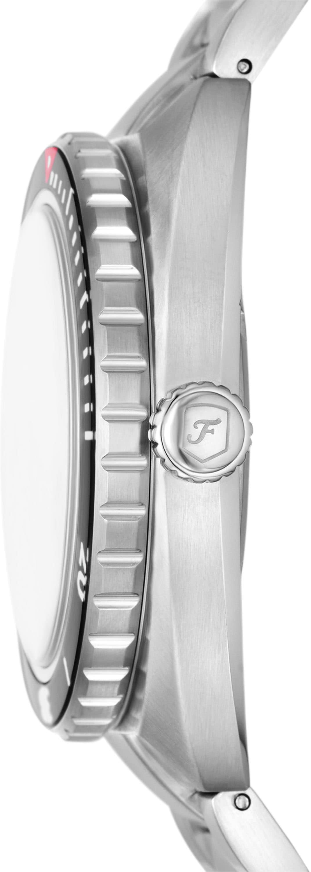 Fossil Quarzuhr »BREAKER«, Armbanduhr, Herrenuhr, Damenuhr, Datum, Edelstahlarmband