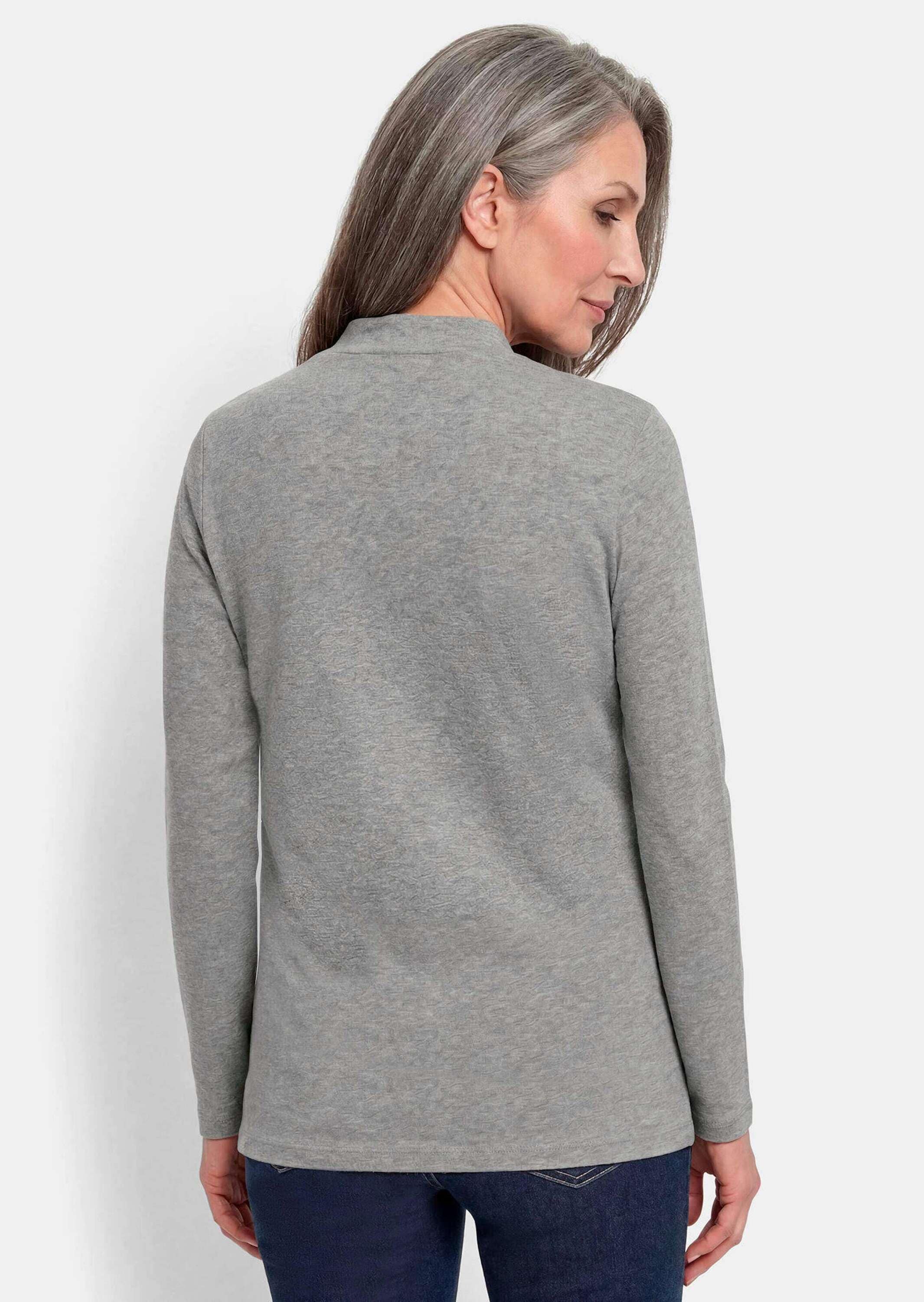 GOLDNER Kurzarmshirt »Baumwollshirt mit Langarm« stretchbequemer Baumwolljersey