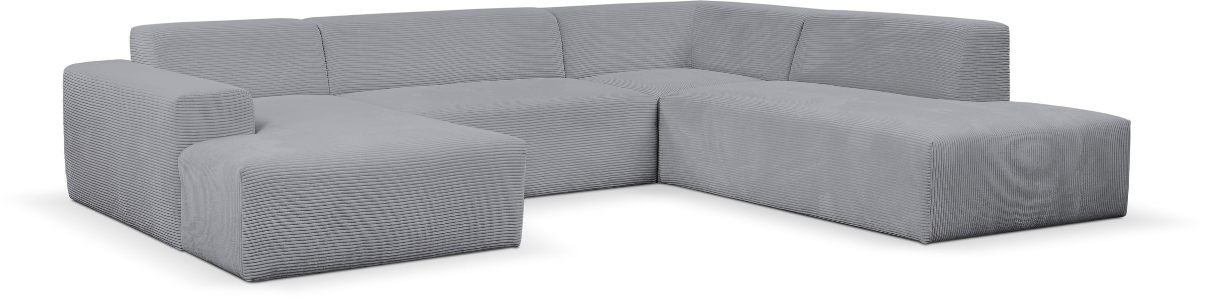 WERK2 Wohnlandschaft »Zeus U-Form«, Curvy Trend Wohnlandschaft mit urbaner Optik auch in weichem Cord