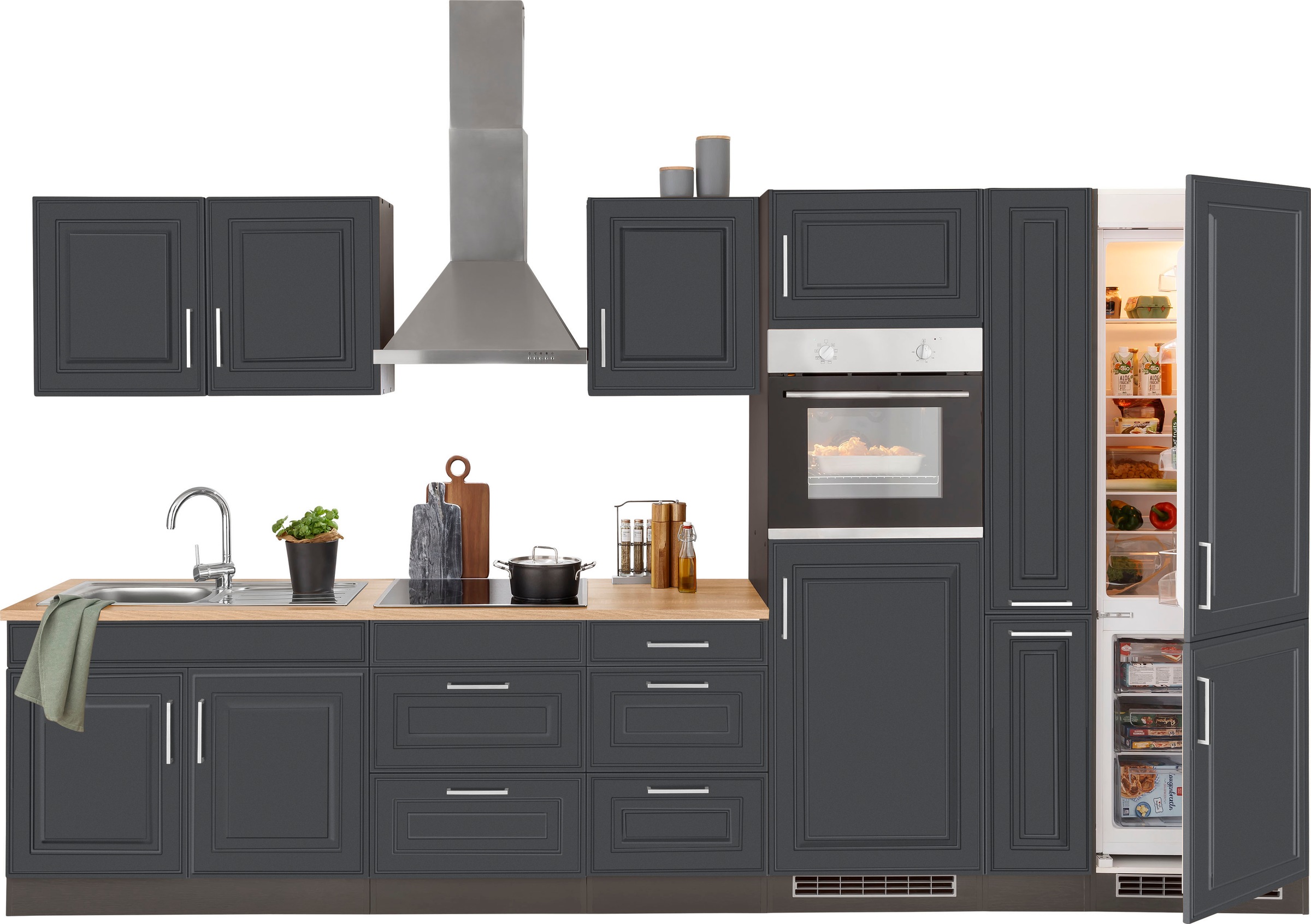 KOCHSTATION "KS-Stockholm" Breite 360 cm, mit hochwertigen MDF Fronten im L günstig online kaufen