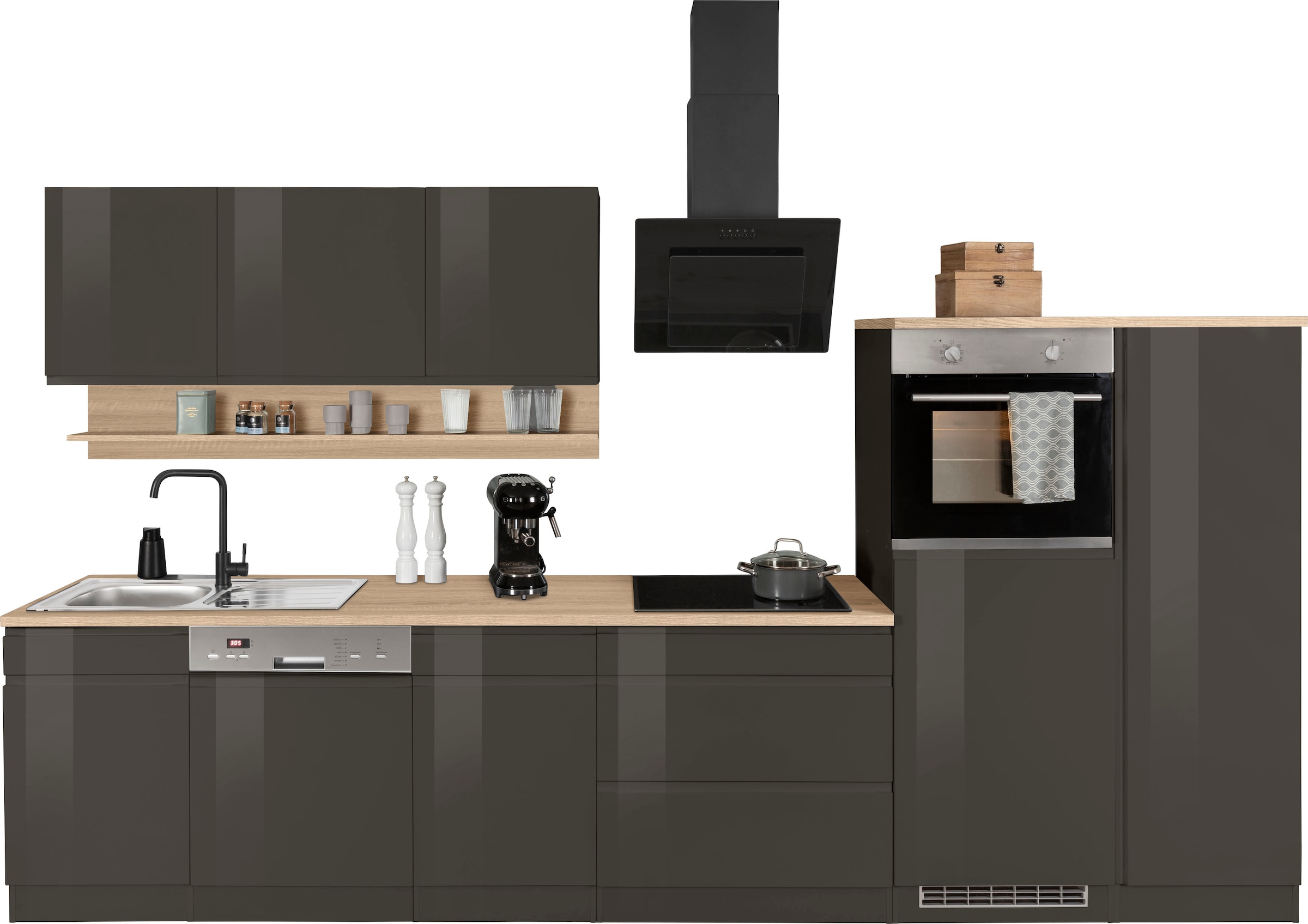 HELD MÖBEL Küchenzeile "Virginia", Breite 350 cm, wahlweise mit Induktion günstig online kaufen
