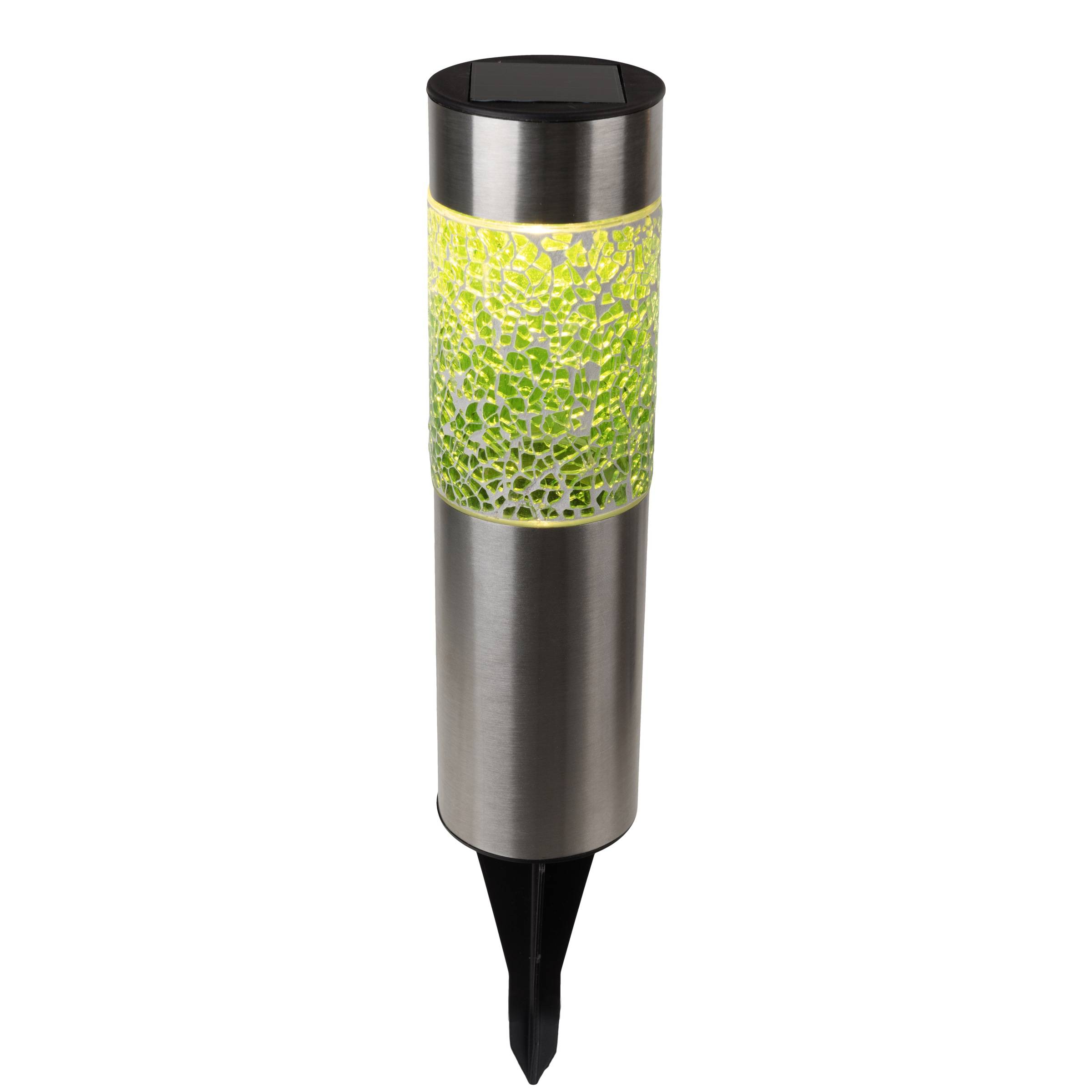 näve LED Solarleuchte »Havanna« LED-Modul 1 Stk. Warmweiß 4er-Set Dekoerdspieß grau, Glaseinsatz 2x grün, 2x orange, H: 33,5 cm