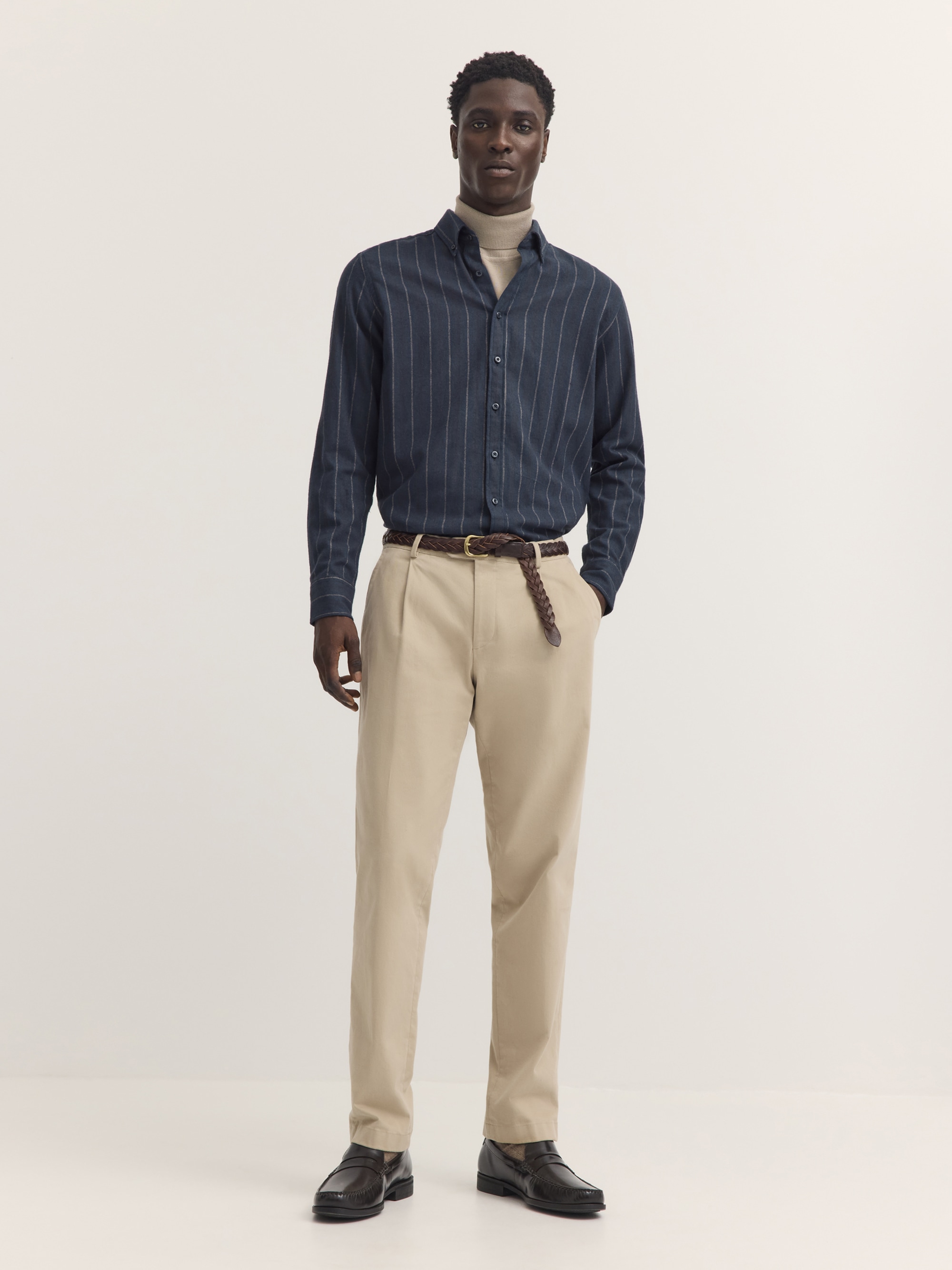 bugatti Langarmhemd »Modern Fit« Modern Fit Flanell Gestreift Button-Down