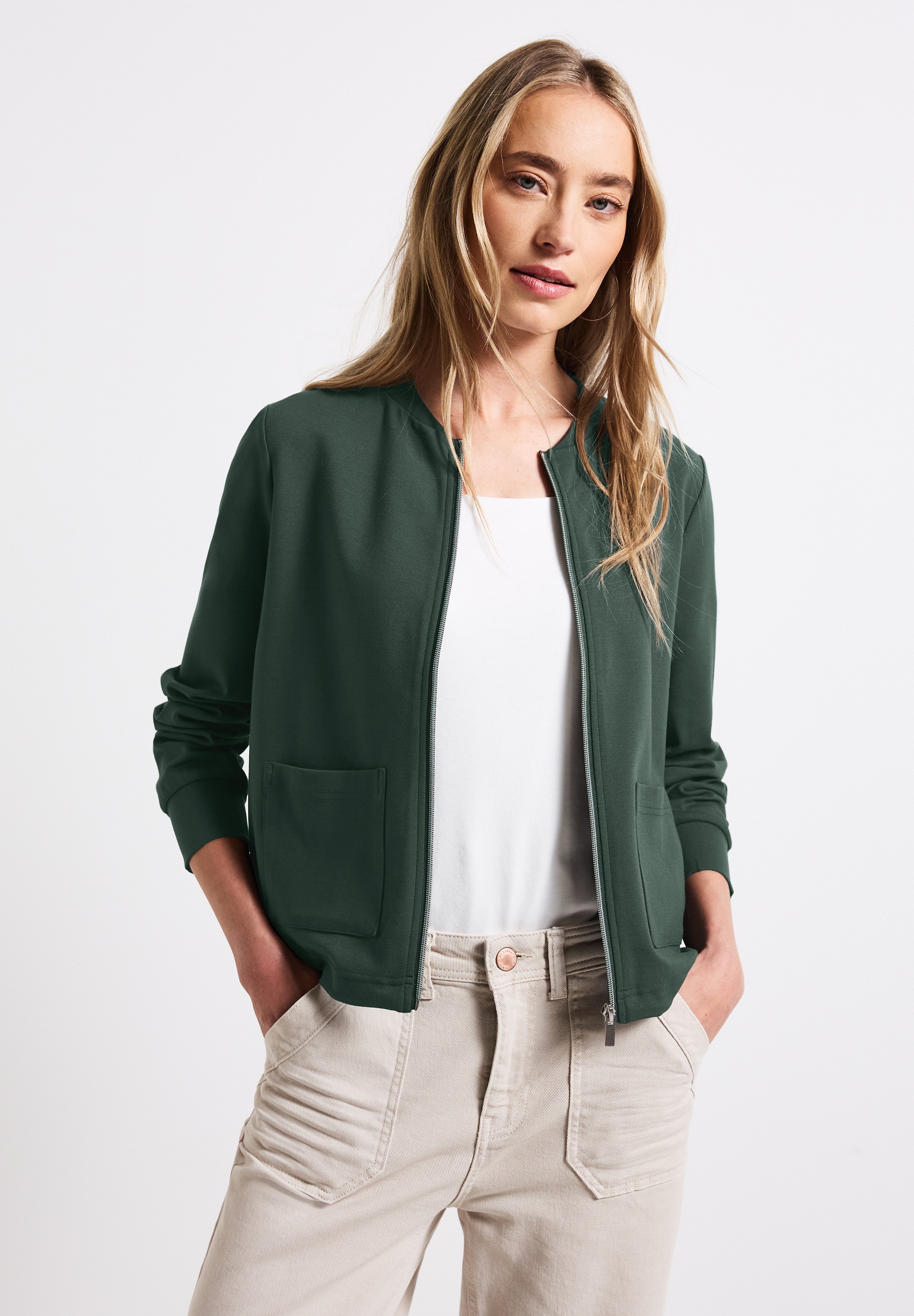 STREET ONE Sweatjacke, aus softem Materialmix günstig online kaufen