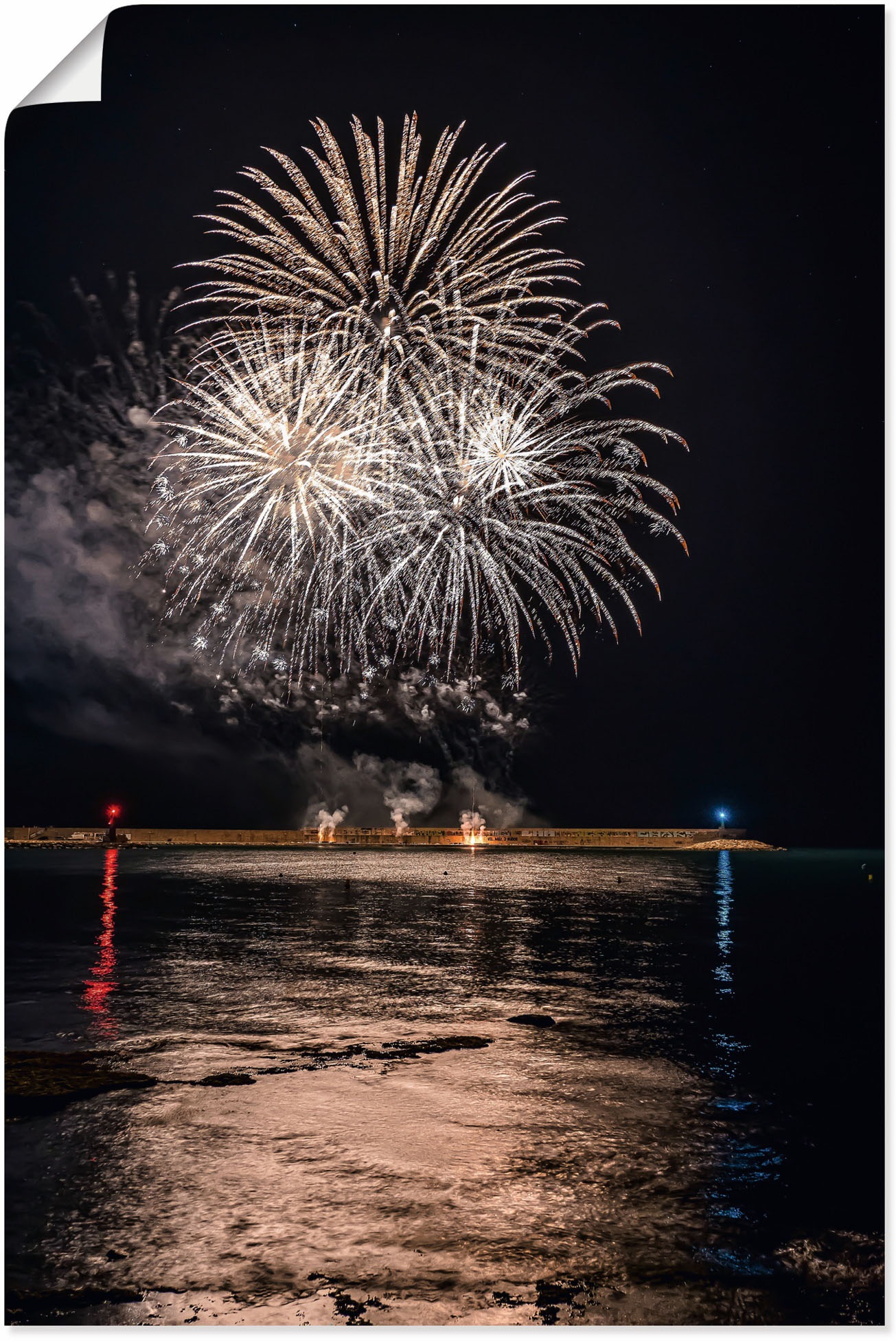 Artland Wandbild "Feuerwerk am Meer", Himmelsbilder, (1 St.), als Alubild, günstig online kaufen