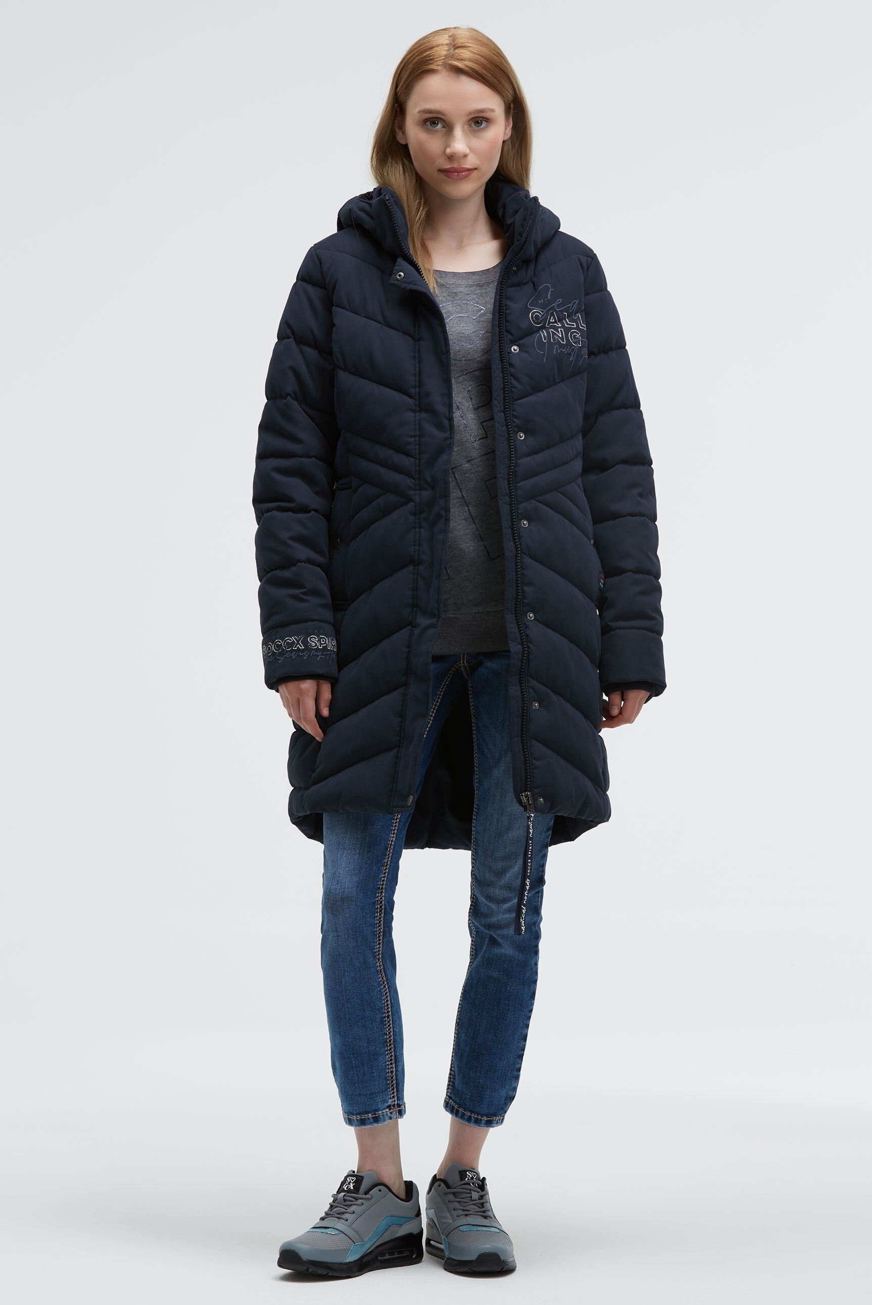 SOCCX Parka mit Kapuze mit Windbreaker-Bündchen